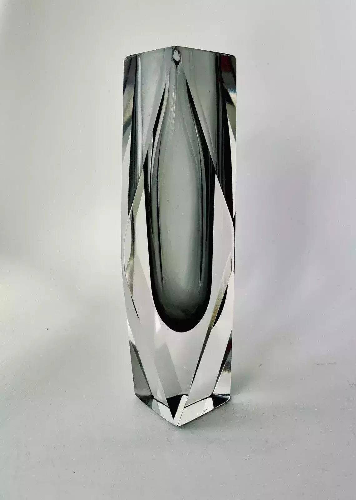 1960s Faceted Murano Sommerso Smoke Grey Vase, Flavio Poli? photo 100.0