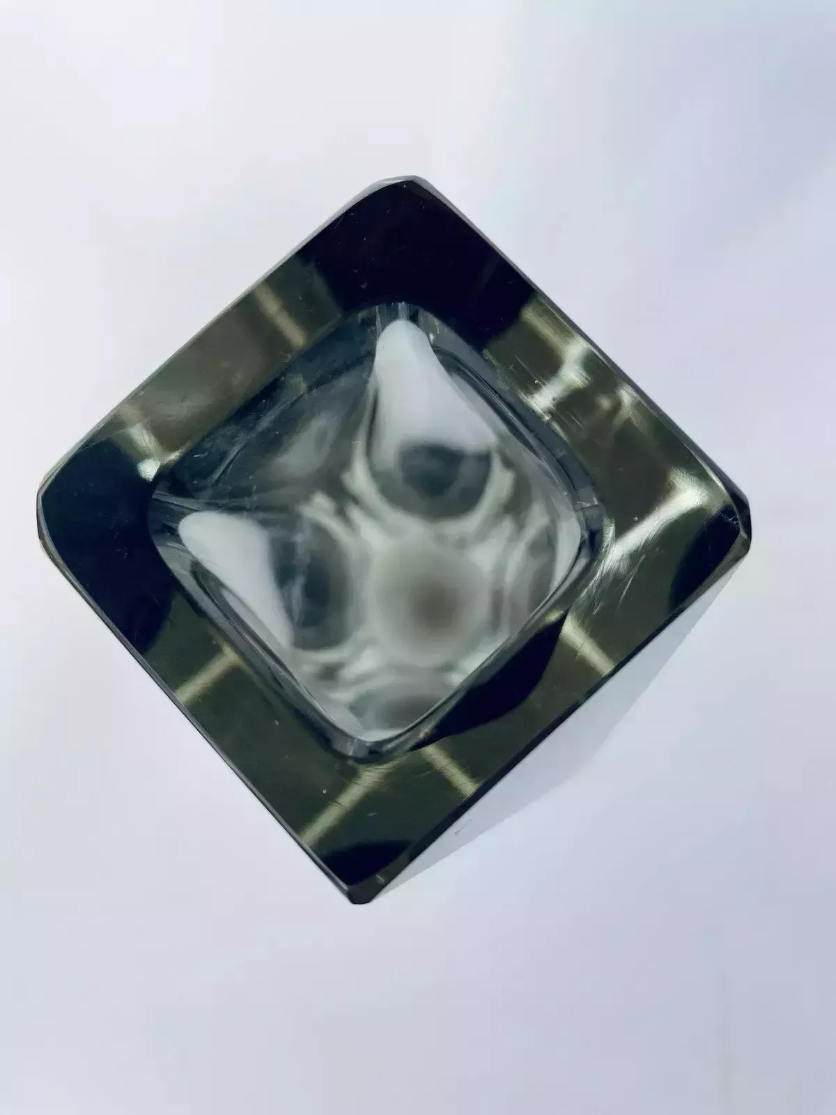 1960s Faceted Murano Sommerso Smoke Grey Vase, Flavio Poli? photo vinterior