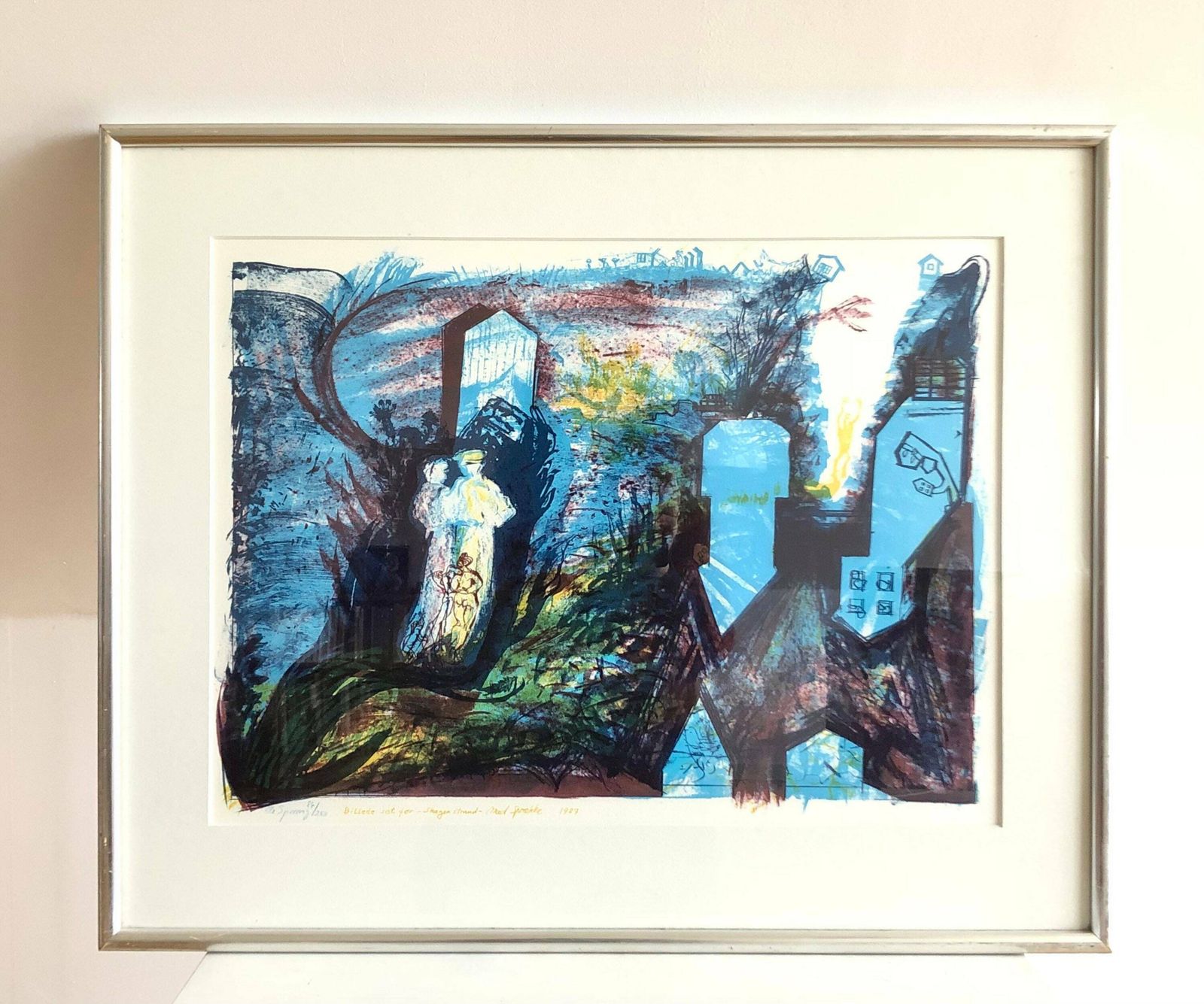 Ole Sporring (1941 2019) Vintage Original Lithograph   Abstract Expressionist Art By Renowned Artist From Denmark photo Art