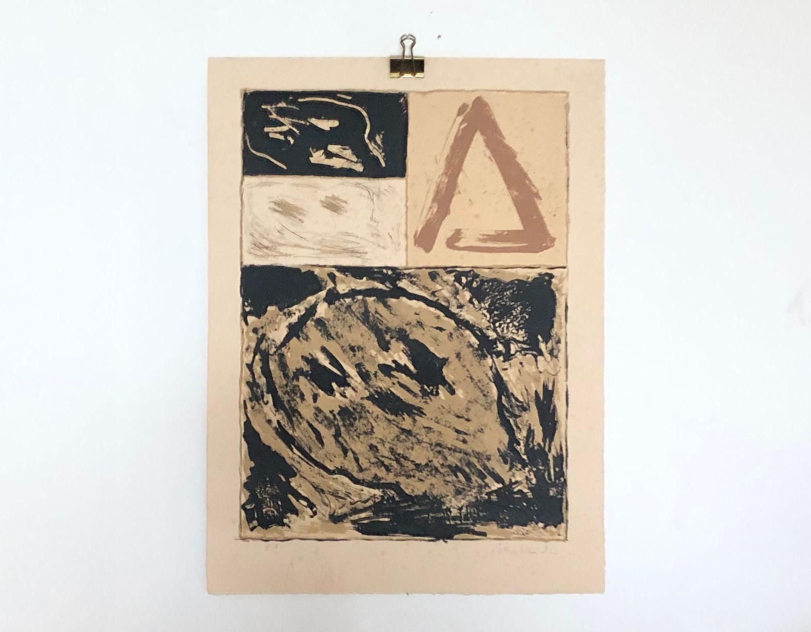Peter Brandes (1944 ) Vintage Original Lithograph   Abstract Expressionist Art By Renowned Artist From Denmark