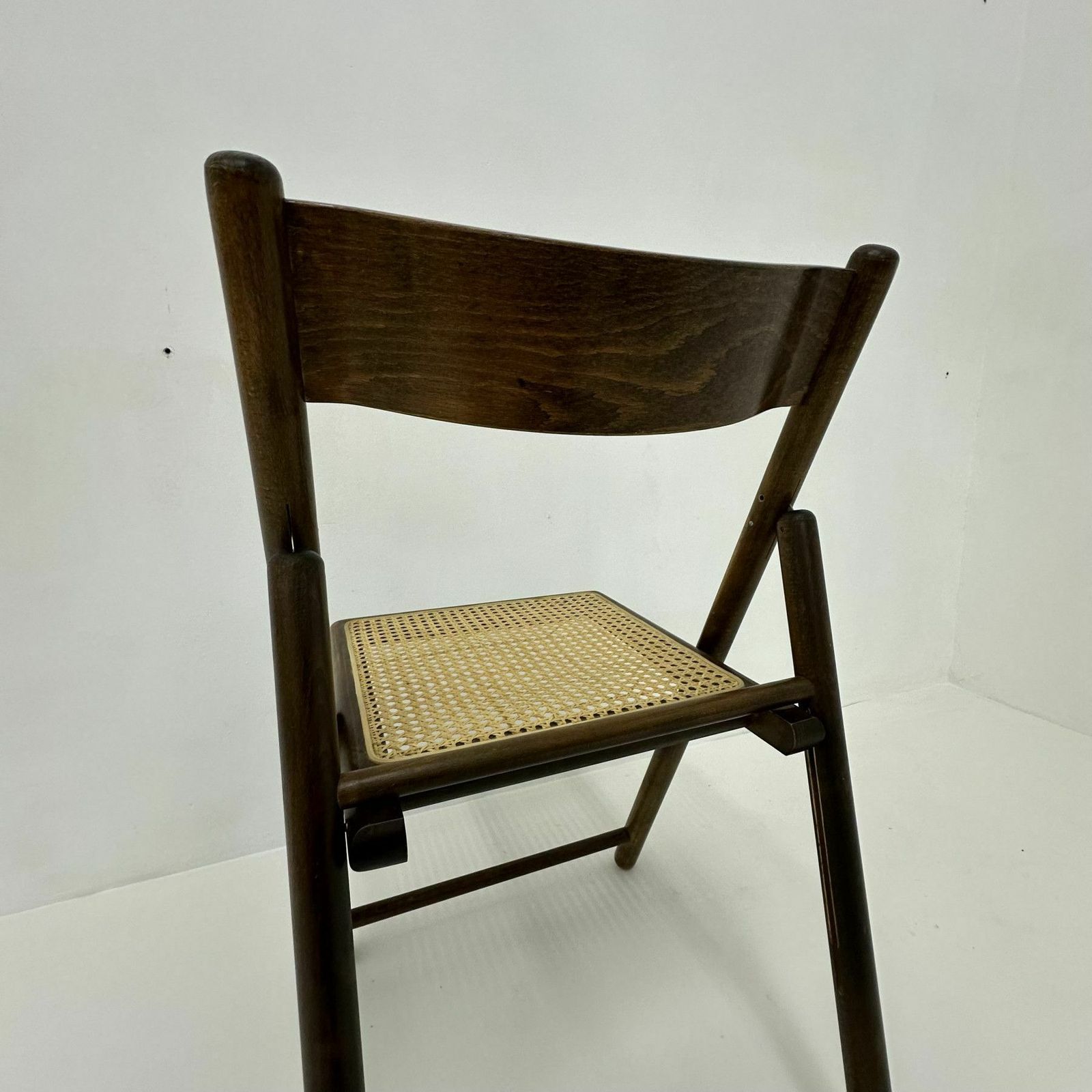 Vintage Folding Chair In Webbing And Wood By Habitat , 1980’s photo for sale
