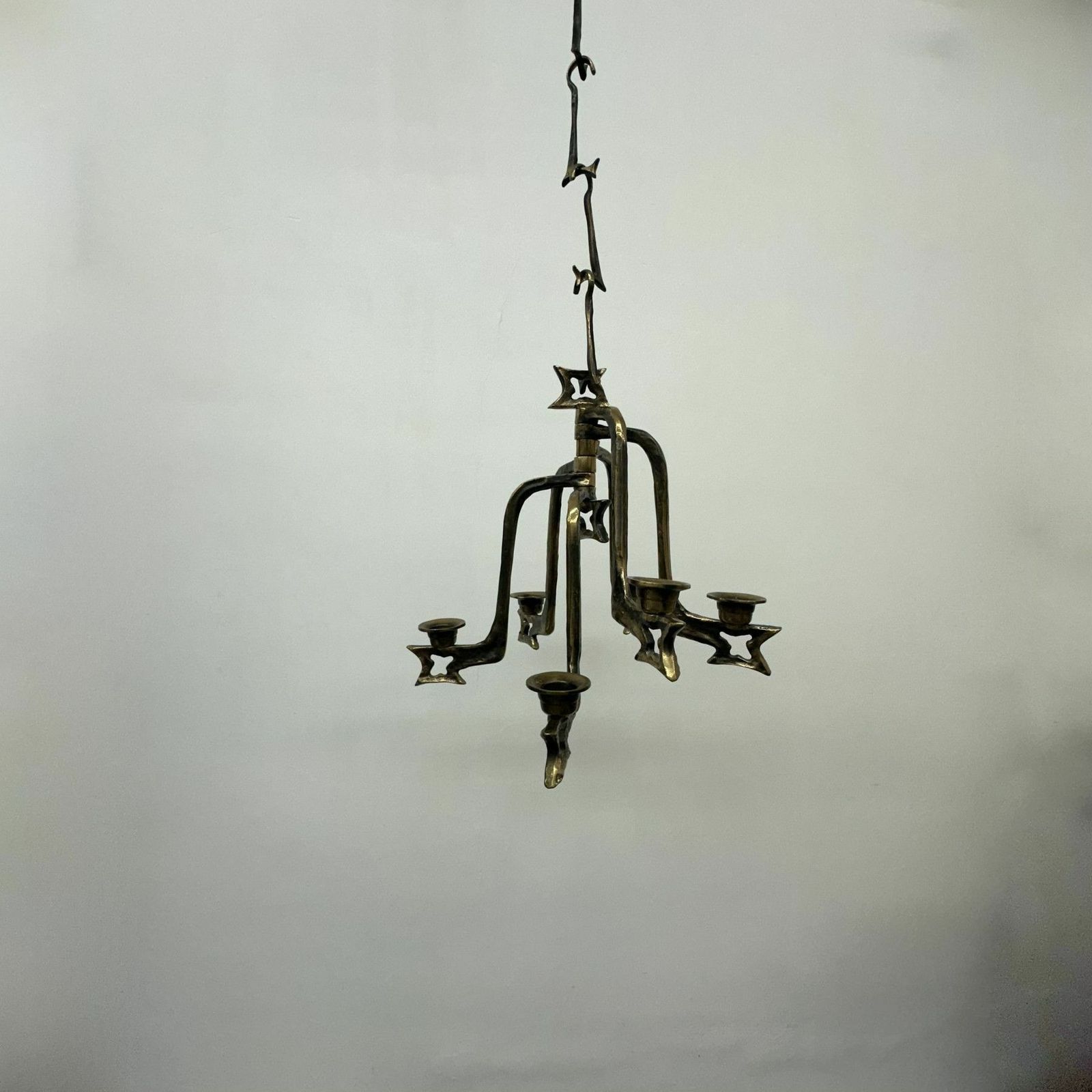 photo for sale Grote Brutalistische Bronzen Hangende Kandelaar, Jaren 1970
