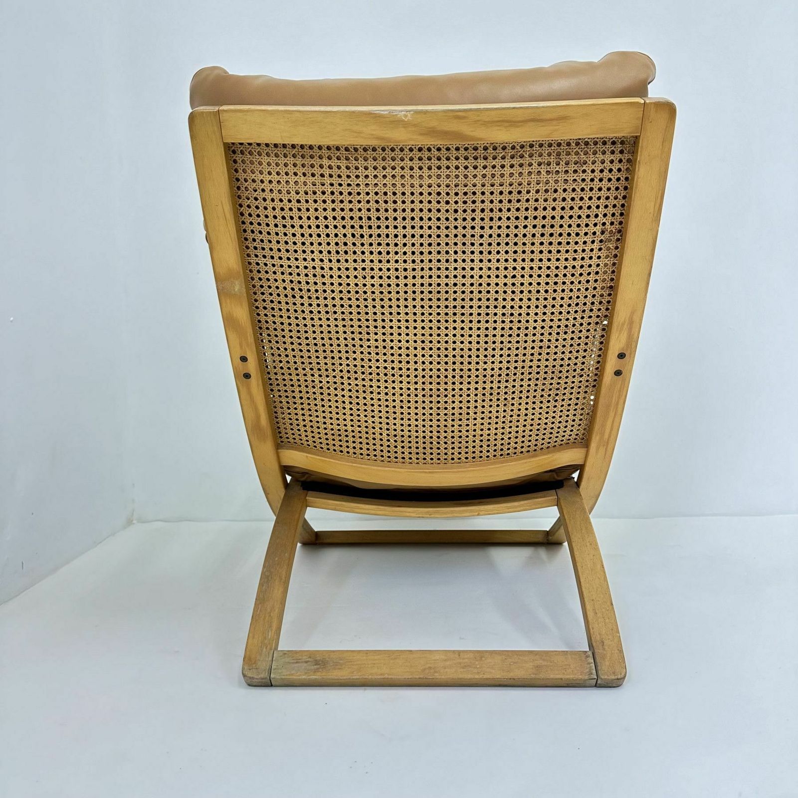 Vintage Lounge Chair Cognac Leather With Webbing , 1970s photo Furniture