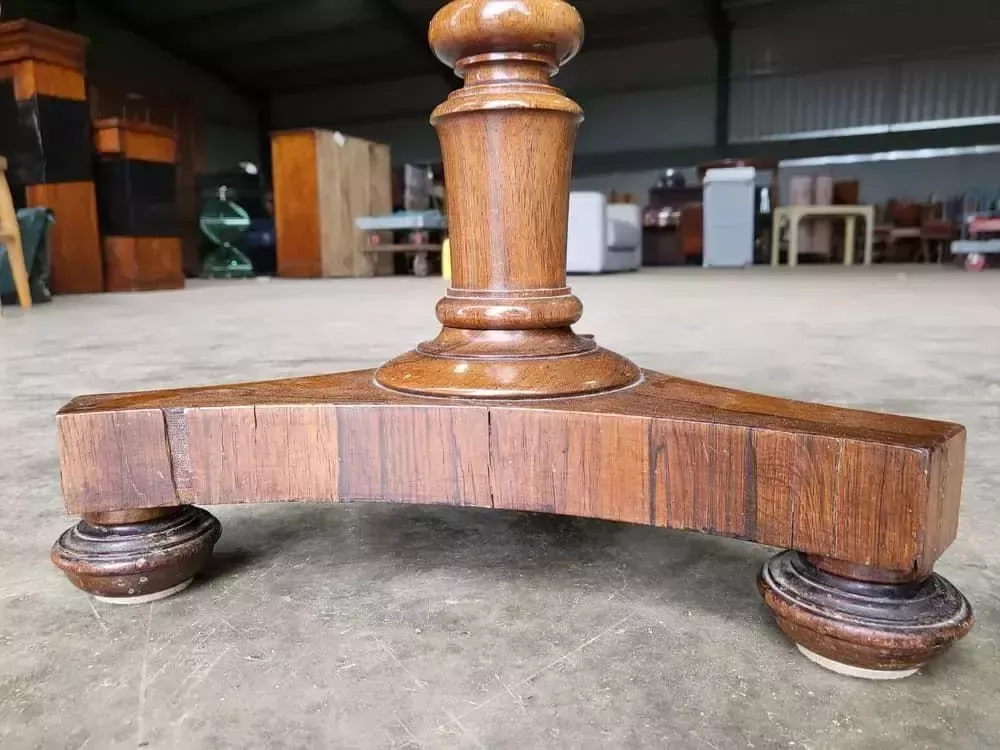 Antique Victorian Embroidered Tripod Side End Lamp Table Pedestal Table photo for sale