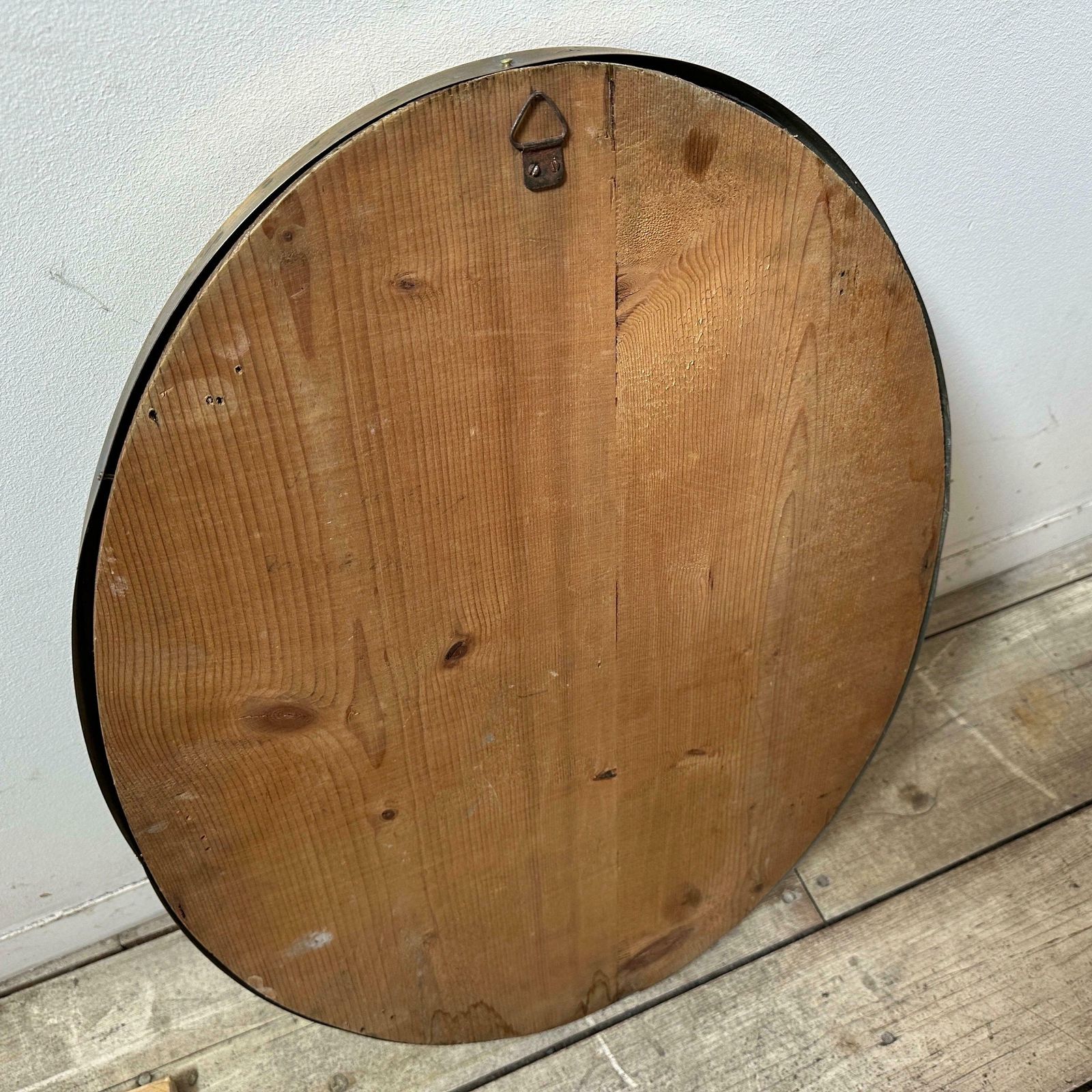 photo furniture 1960s Gio Ponti Style Mid Century Modern Brass Italian Oval Wall Mirror