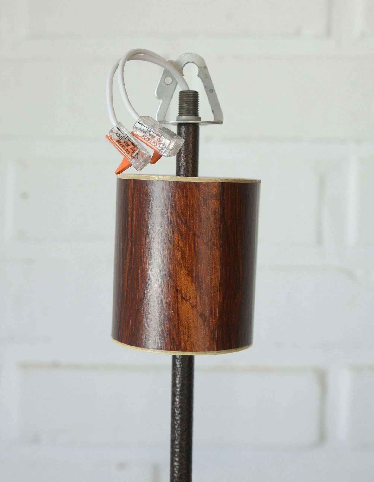 photo for sale Wooden Sputnik Chandelier / Vintage Pendant Lamp / Hanging Lamp / Ceiling Light / Mid Century Rustic / Yugoslavia 1970's / Amber Glass