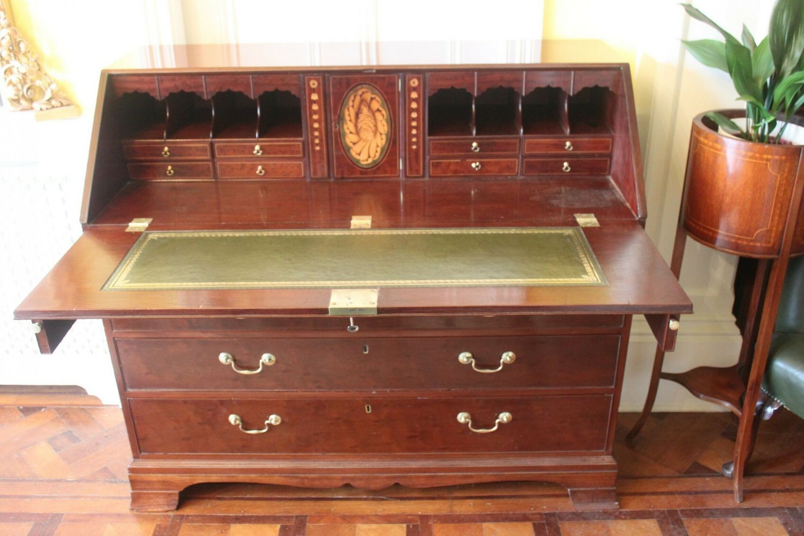 A Large George III Mahogany Bureau With Fitted Interior photo furniture