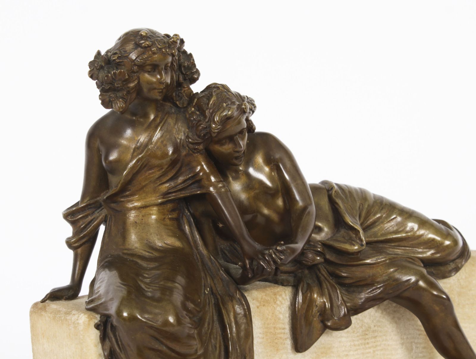 Antique Bronze Marble Sculpure By Carl Kauba Circa 1890 photo for sale