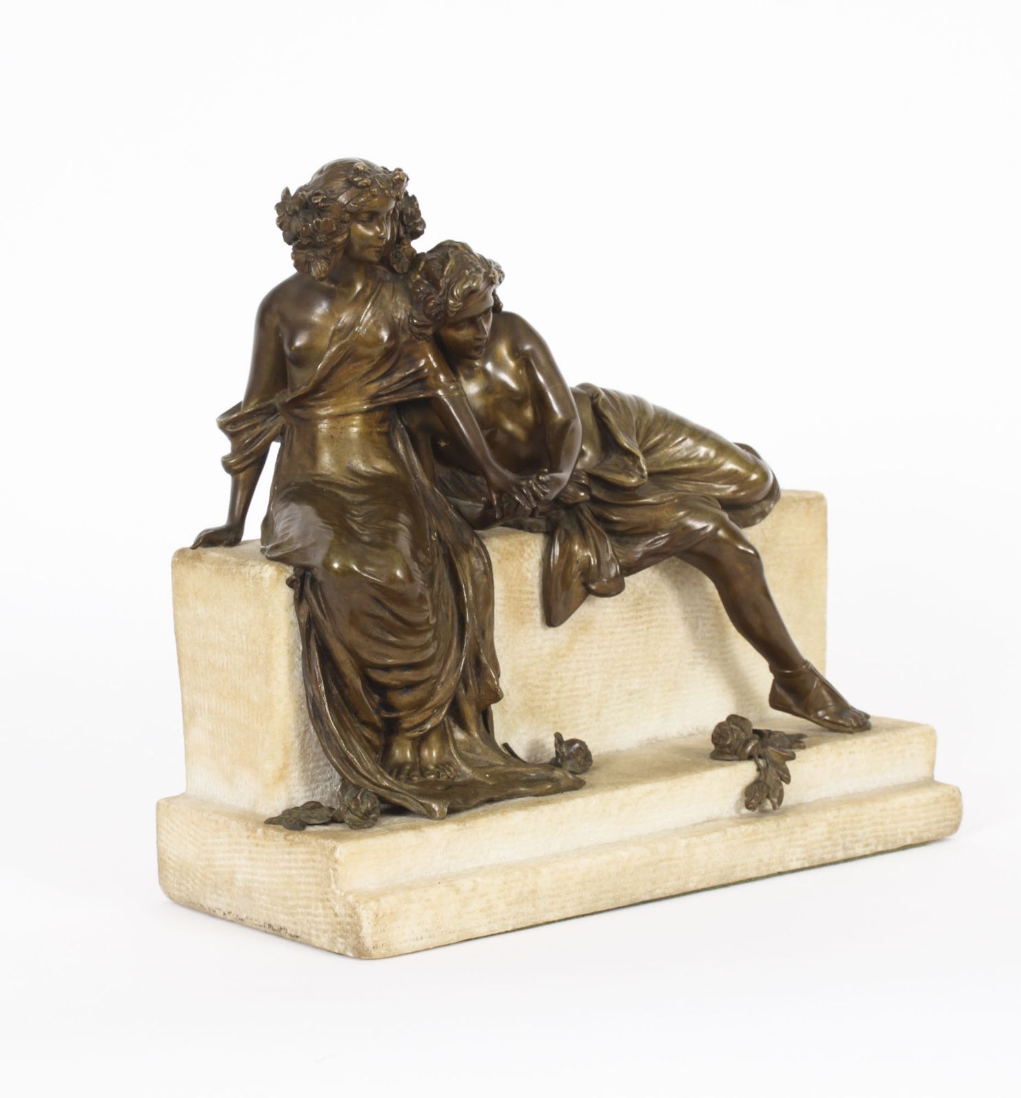 photo buy Antique Bronze Marble Sculpure By Carl Kauba Circa 1890