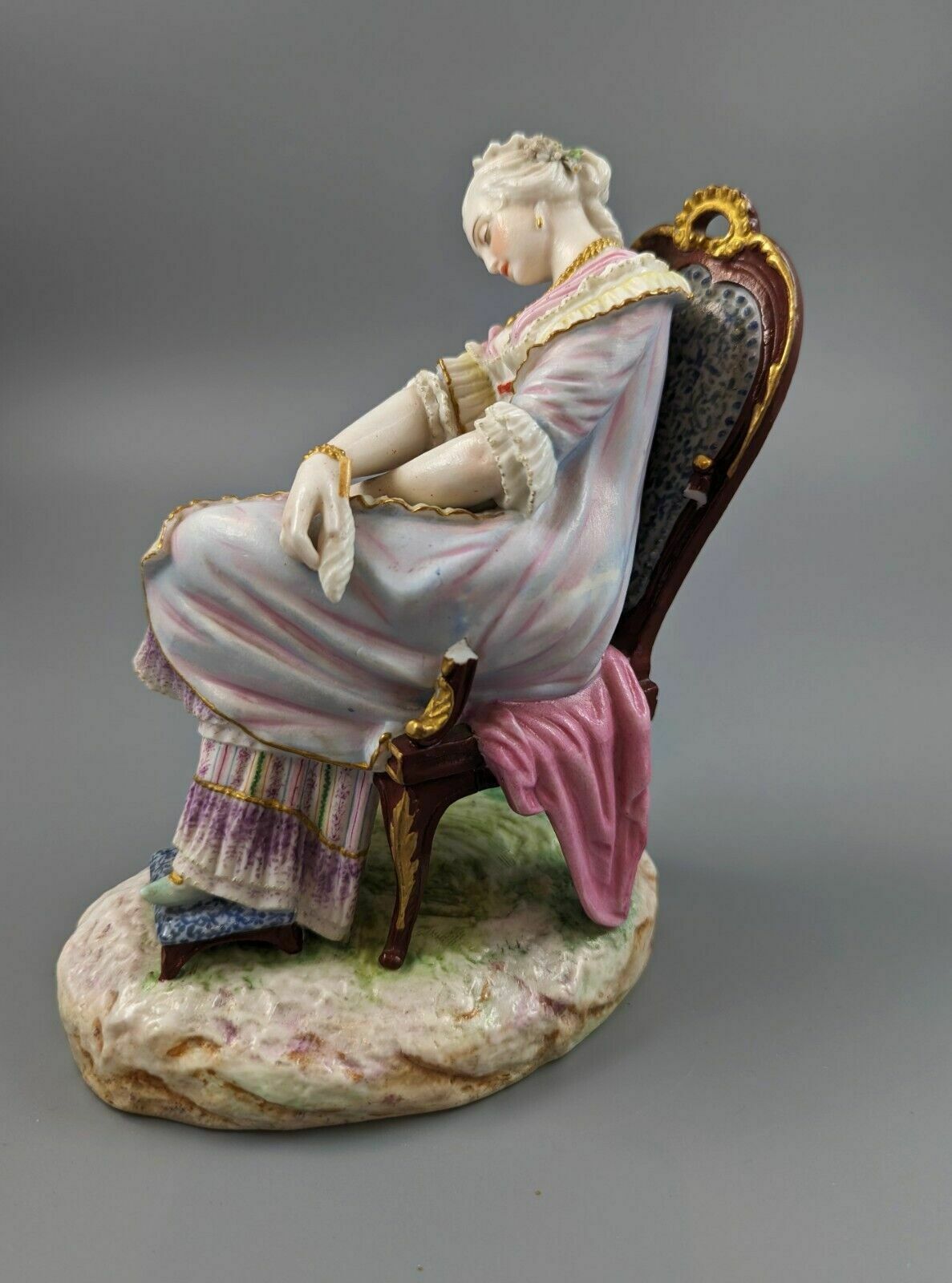 A 19th Century Vion Et Baury Paris Biscuit Porcelain Figurine Of A Lady Sleeping photo furniture