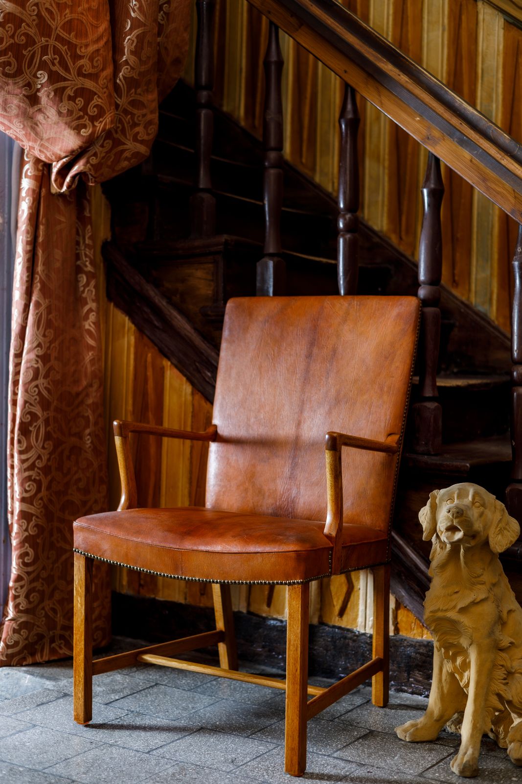 Hans J. Wegner  Niger Leather Upholstered Armchair photo furniture