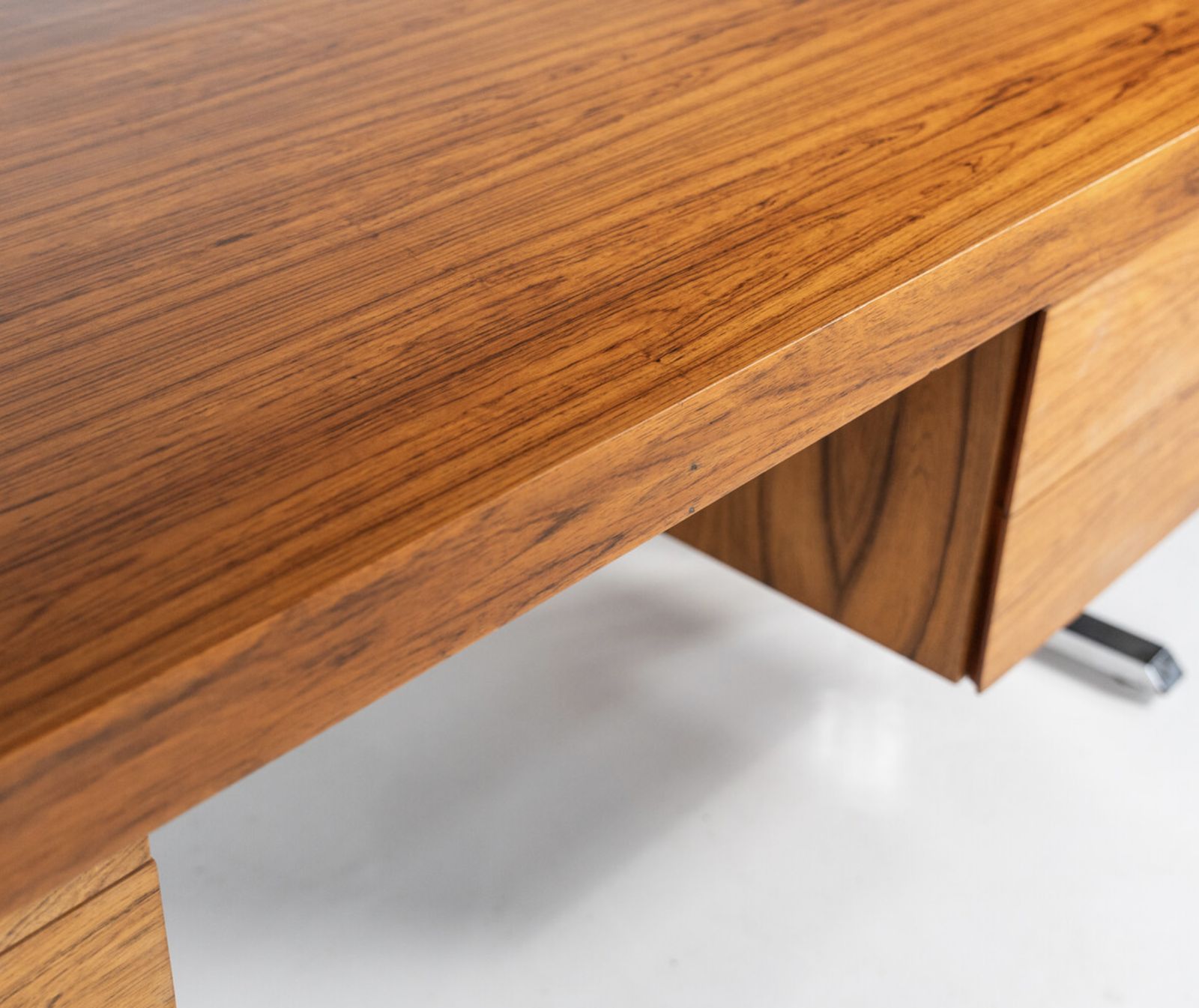 Mid Century Modern Wooden And Chrome Desk, Italy, 1970s photo buy