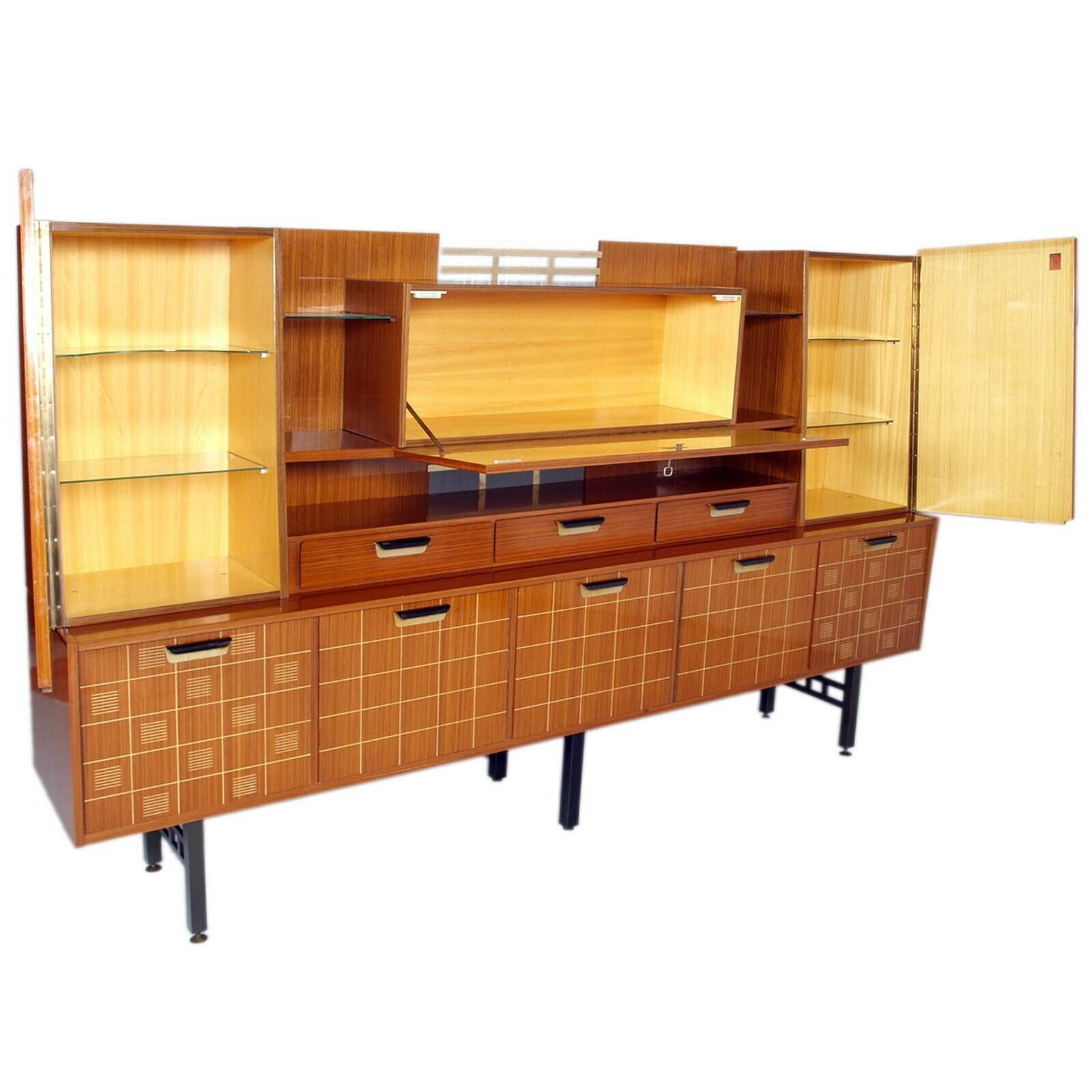 1960s Sideboard La Permanente Mobili Cantù In Veneered Rosewood With Maple Inlay photo for sale