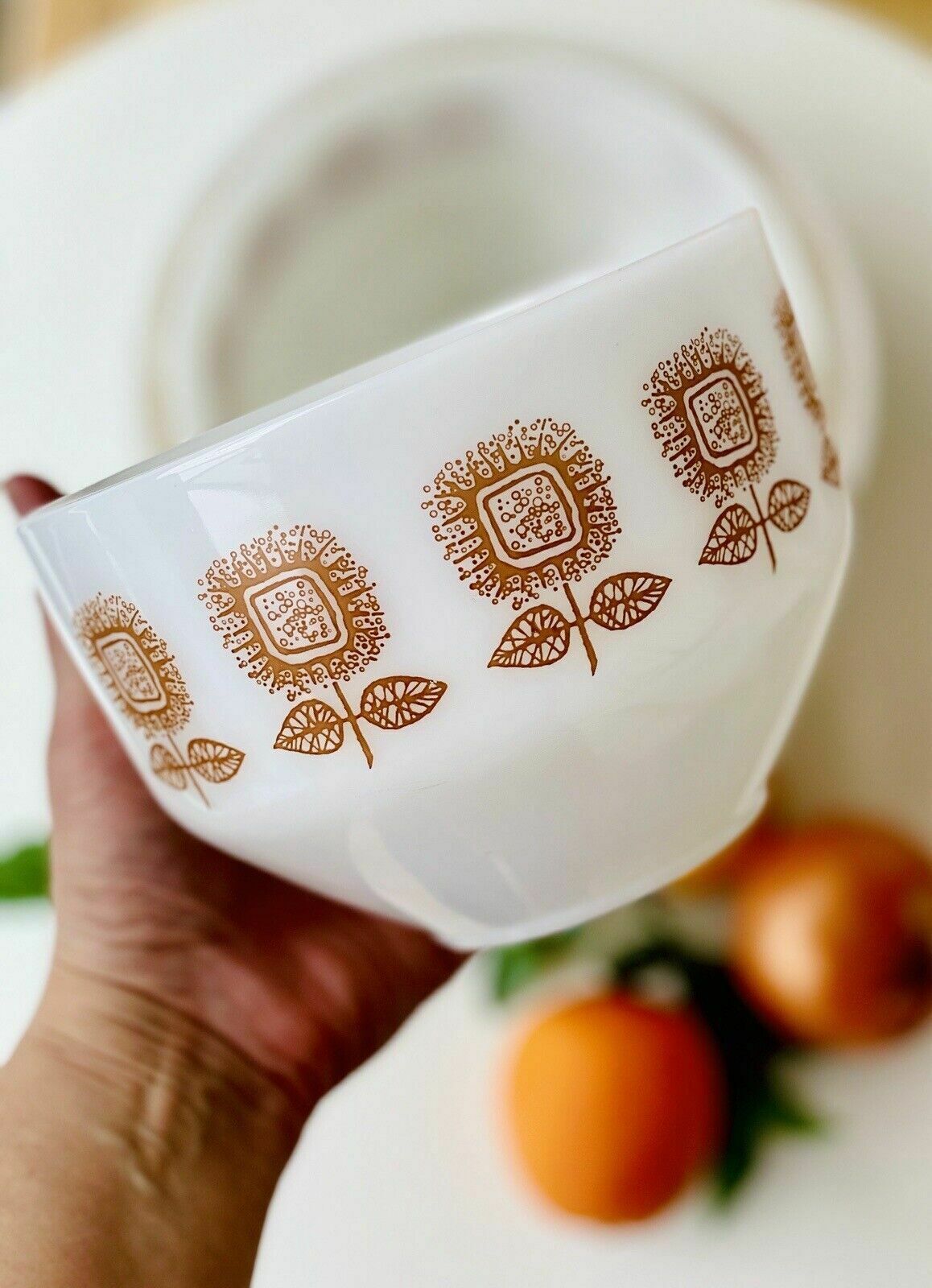 3 Vintage Federal Connoisseur Sunflower Mixing Bowls From The 1960s. photo furniture
