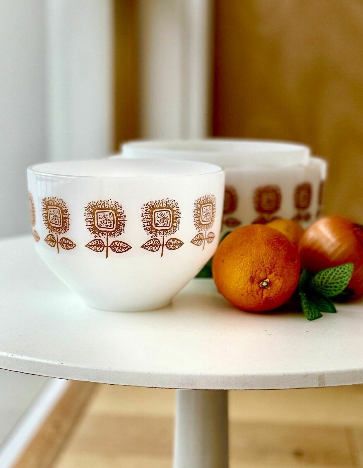 3 Vintage Federal Connoisseur Sunflower Mixing Bowls From The 1960s. photo buy