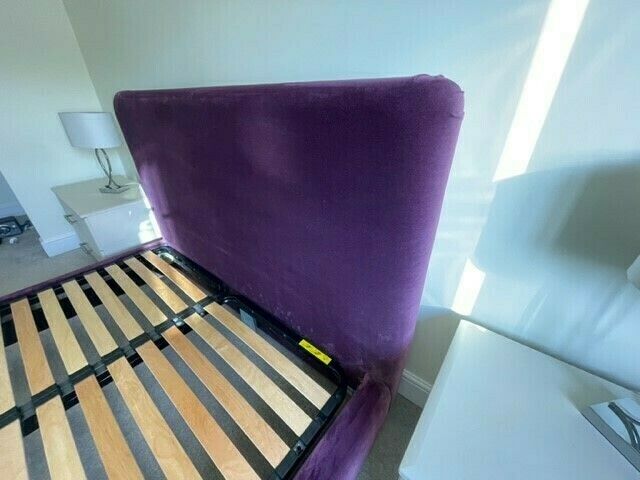 Loaf King Size 'Cookie' Bed In 'Drenched Damsons (Purple) Luxurious Clever Velvet photo vintage