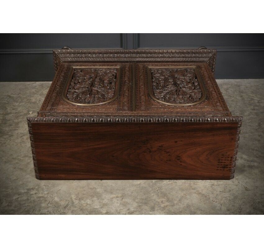 photo buy Anglo Indian Padauk Wood Carved Side Cabinet