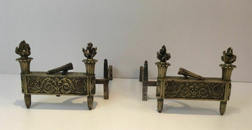 Pair Of Empire Period Bronze Andirons photo furniture