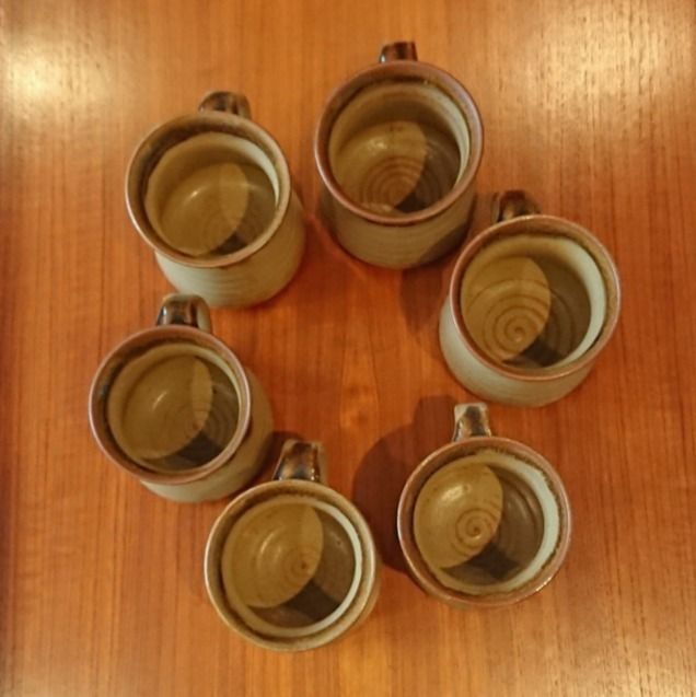 Set Of Six Matching Studio Pottery Mugs By Ernest Bernard Jones photo Home Decor