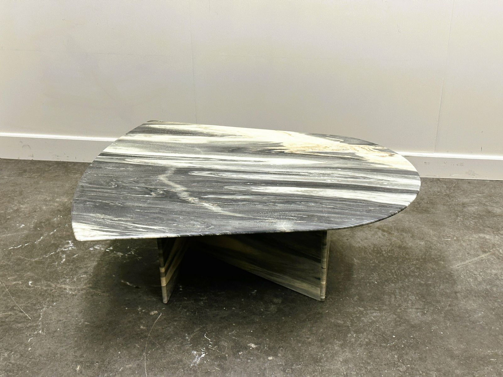 Large Vintage Unique Marble Table With Zig Zag Base, France, 1980s. photo buy