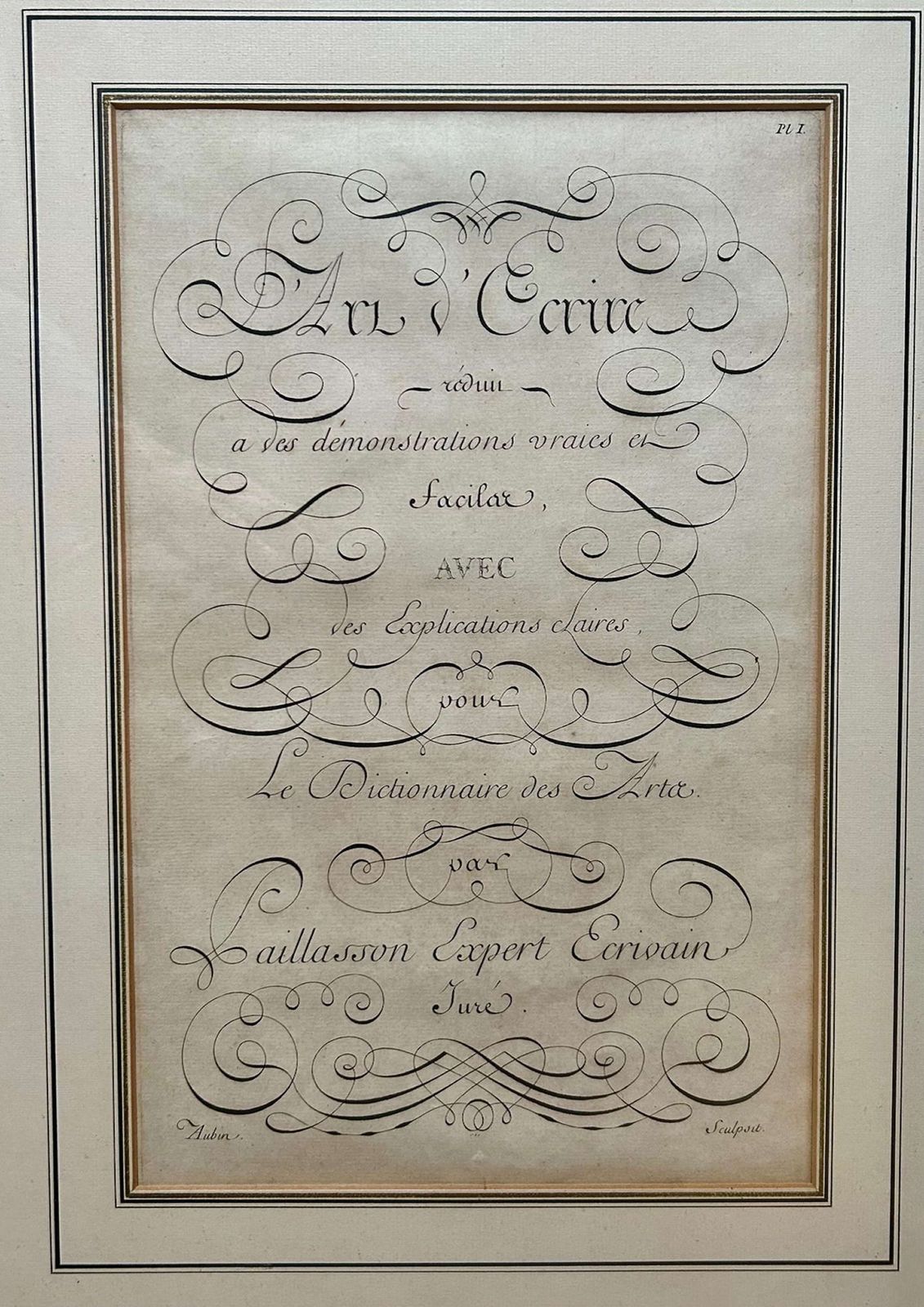 photo for sale A Set Of Eight Framed Charles Paillasson’s ‘L’art D’ecrire’ Plates