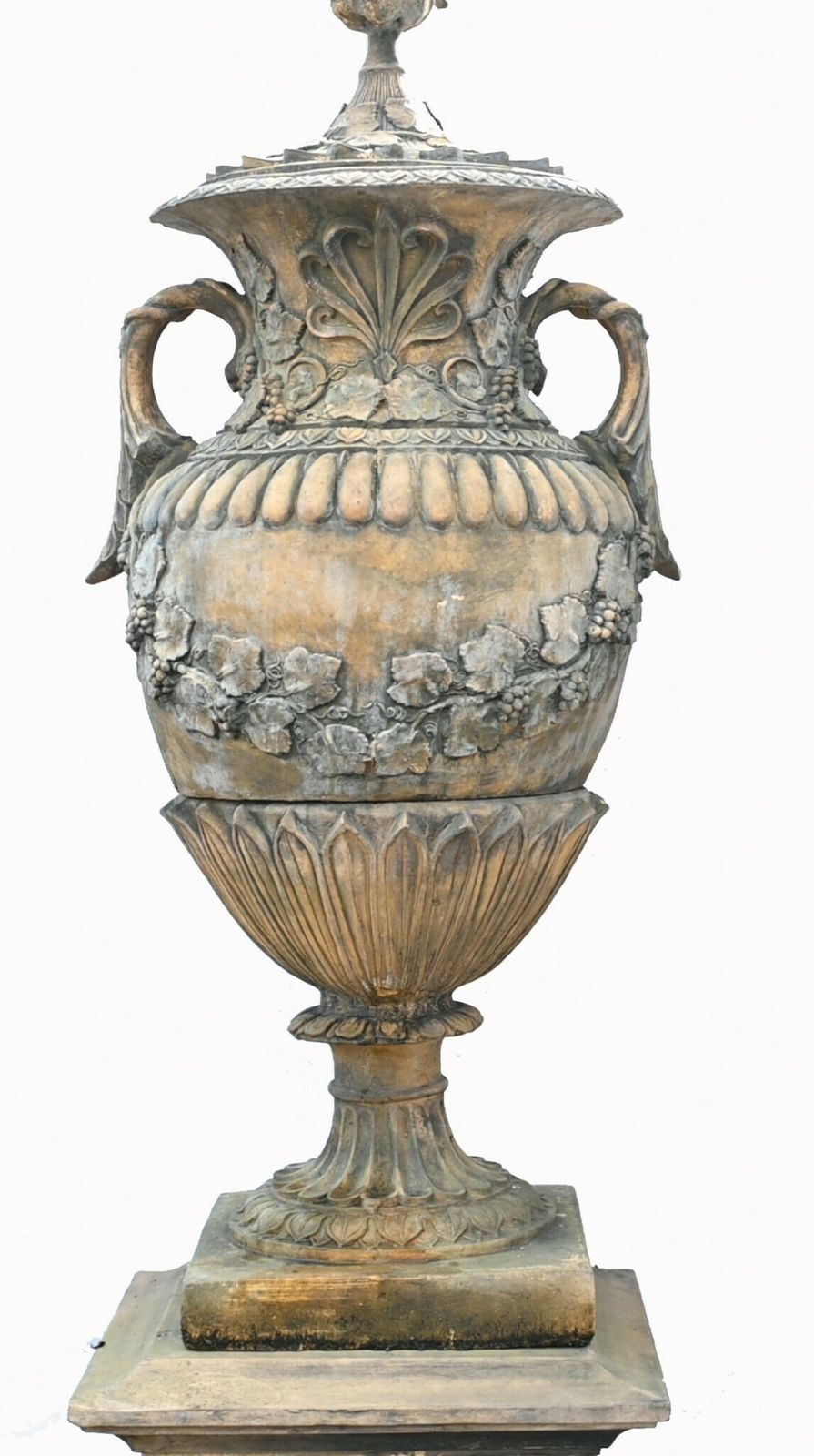 Pair Stone Garden Urns Classical Amphora English Garden Vase photo Home Decor