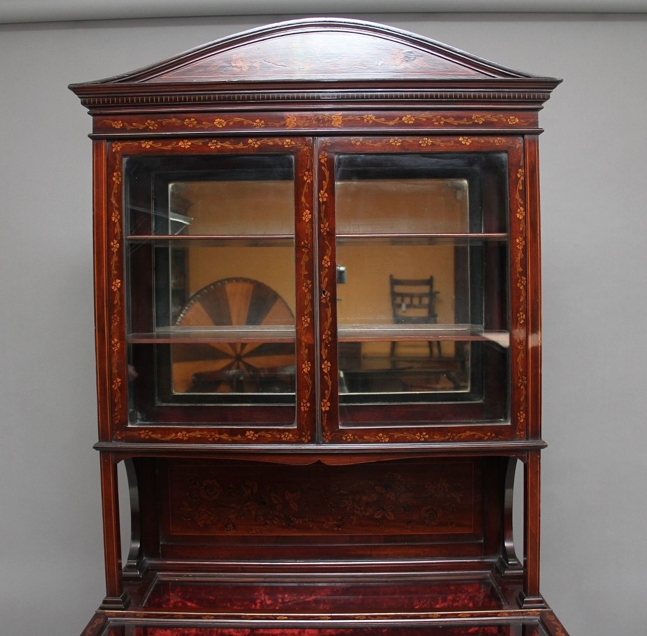 19th Century Mahogany And Inlaid Display Cabinet photo vinterior