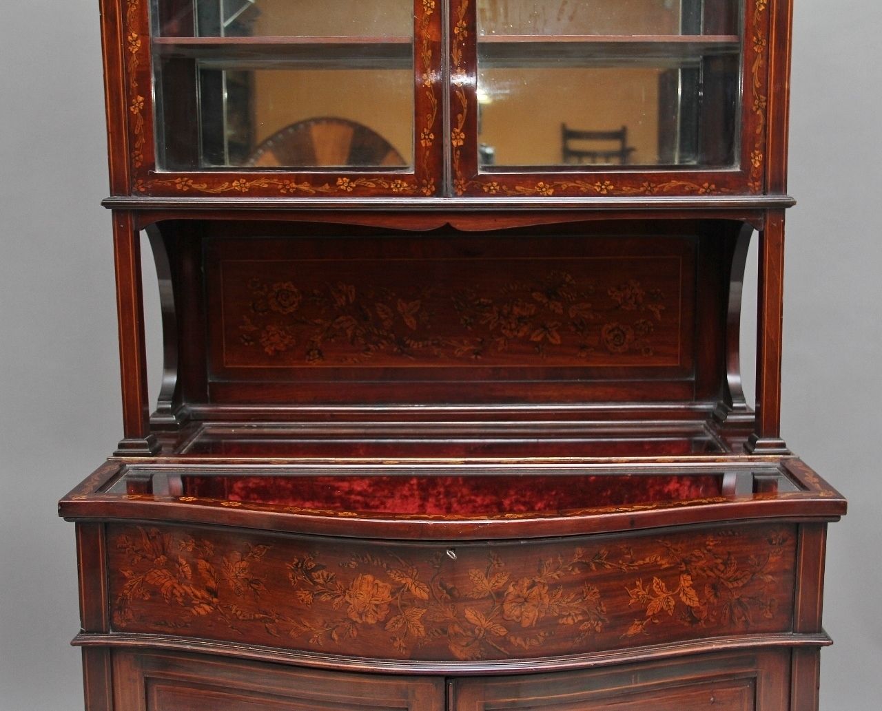 19th Century Mahogany And Inlaid Display Cabinet photo buy