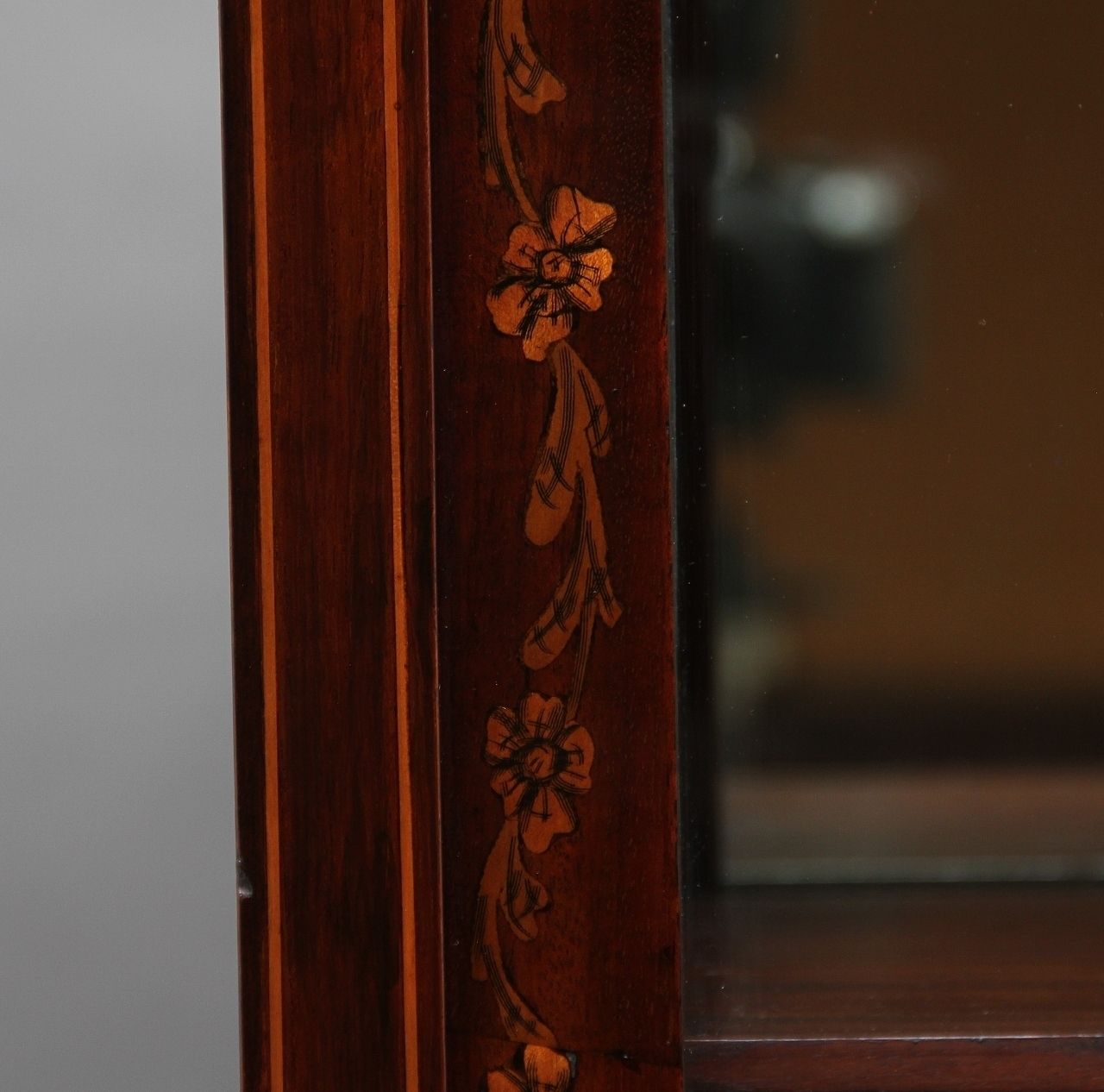 Furniture 19th Century Mahogany And Inlaid Display Cabinet photo