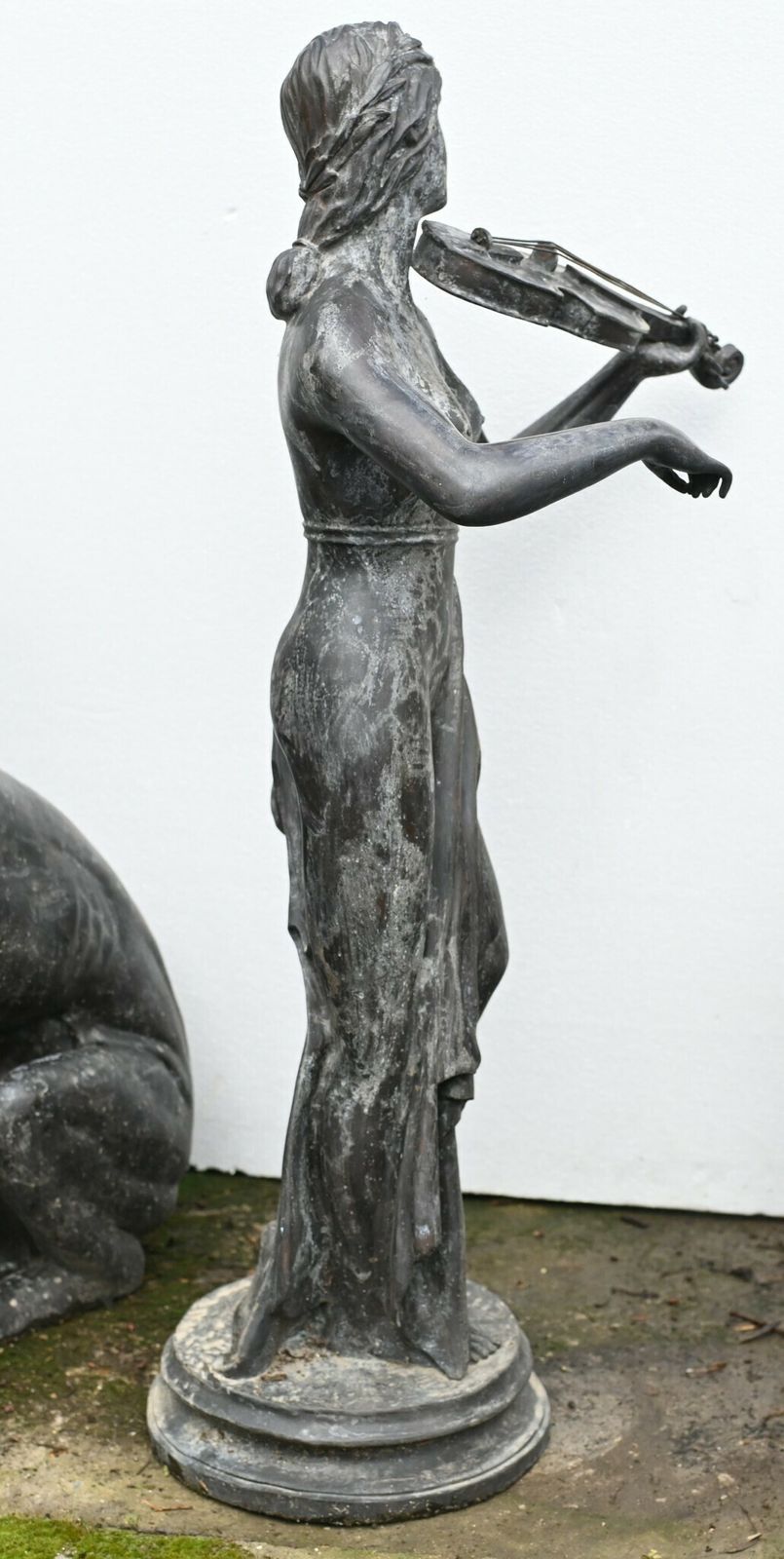 Bronze Female Violinist Statue Roman Maiden Garden Art Violinist photo for sale