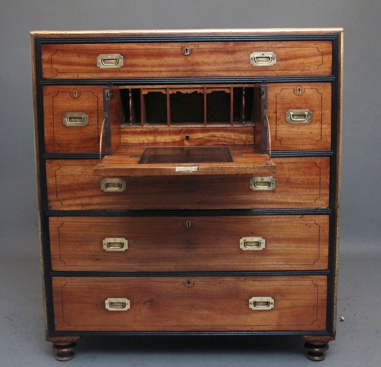 19th Century Camphor Wood Secretaire Military Chest photo furniture