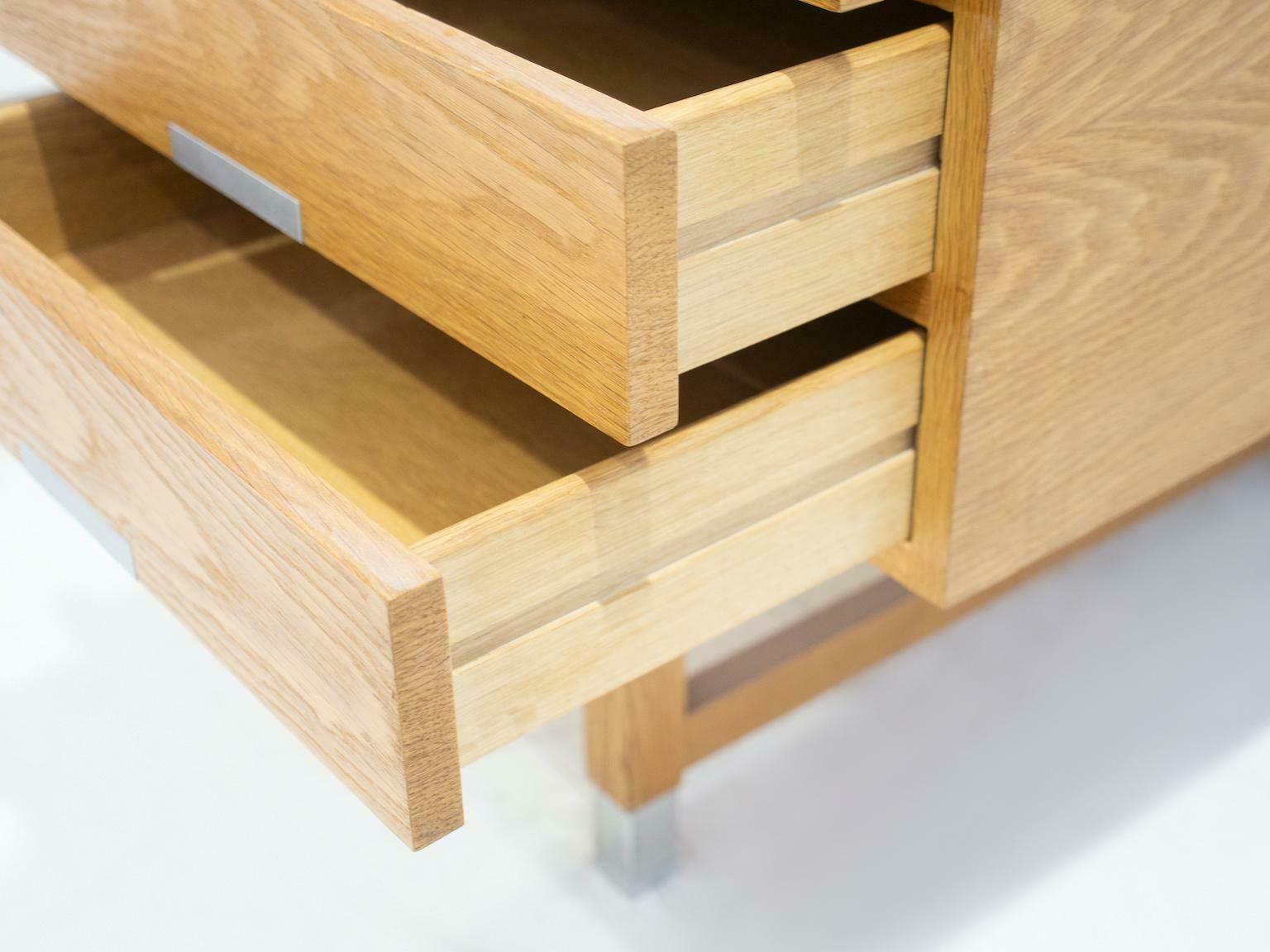 Oak Writing Desk With Aluminum Details Attributed To Kai Kristiansen photo 4306.0