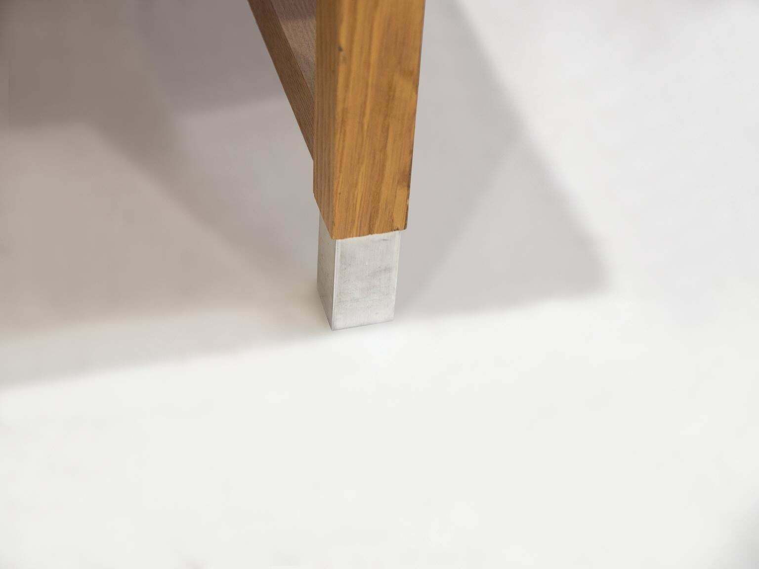 Furniture Oak Writing Desk With Aluminum Details Attributed To Kai Kristiansen photo