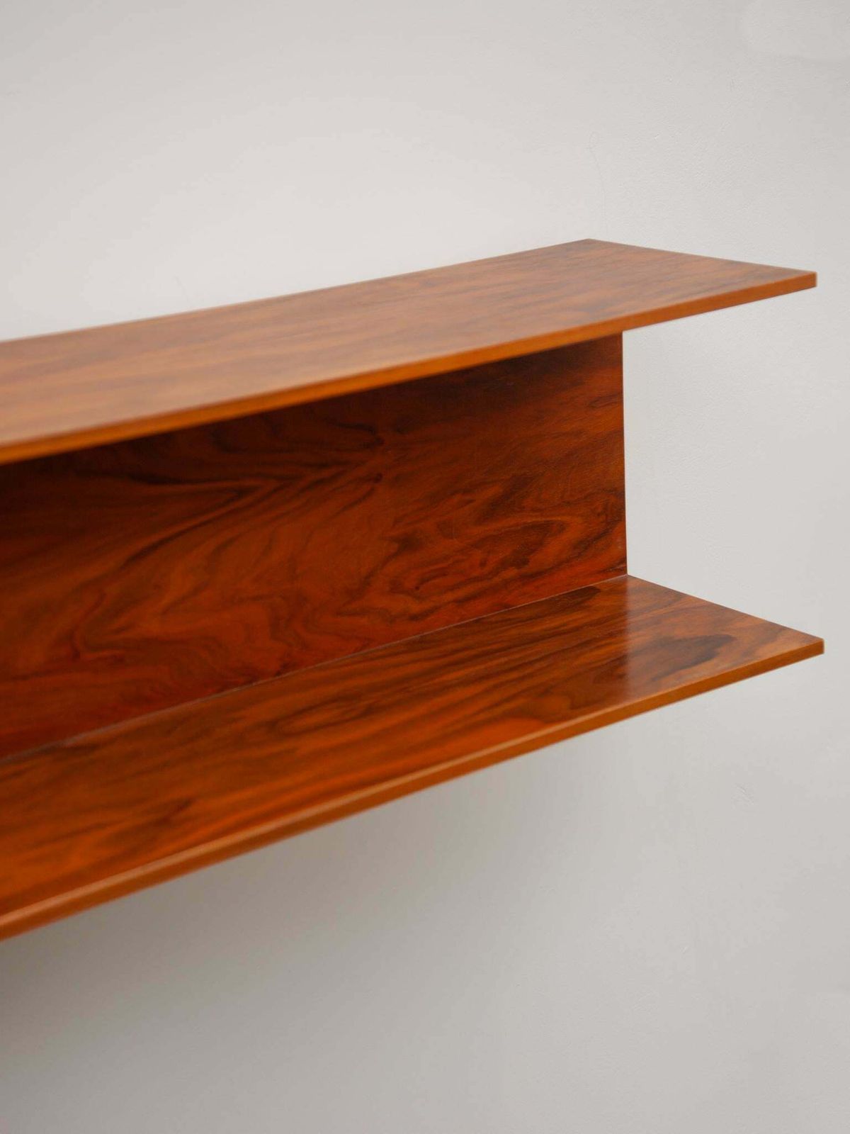 Large Floating Teak Wall Mounted Shelf By Walter Wirtz For Wilhelm Renz, 1960s photo for sale