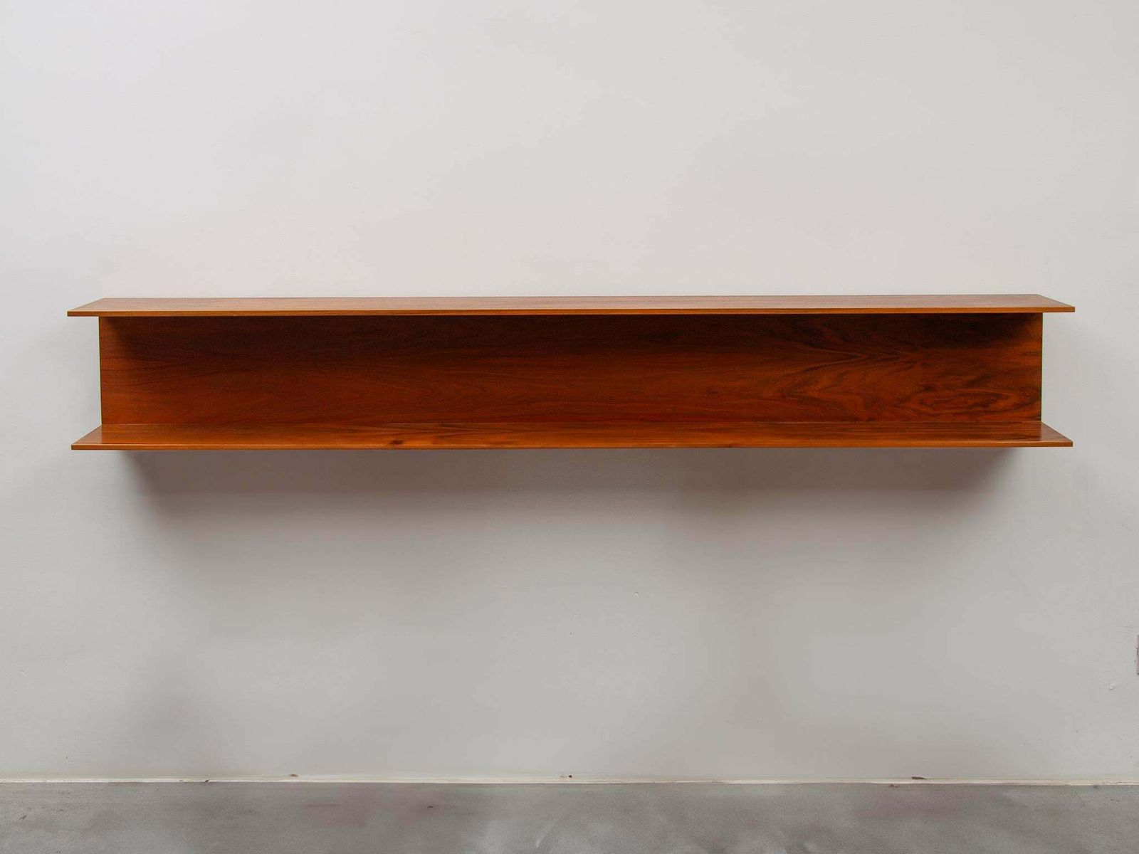 Large Floating Teak Wall Mounted Shelf By Walter Wirtz For Wilhelm Renz, 1960s photo Furniture