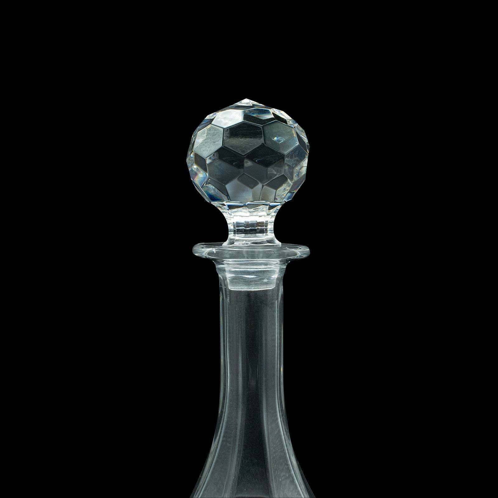 Tall Vintage Port Decanter, English, Cut Glass, Wine, Spirit Vessel, Mid Century photo vinterior