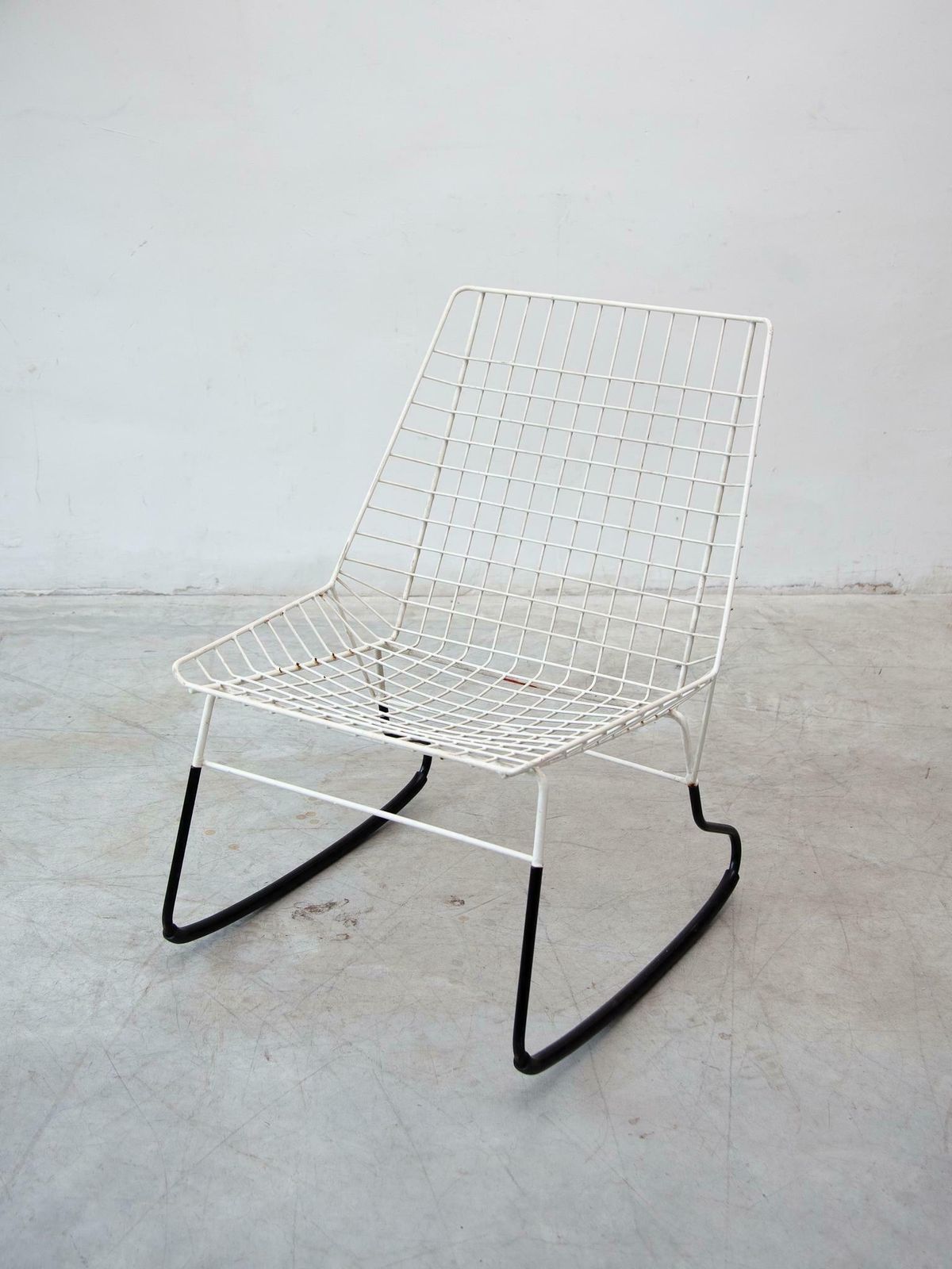 "Flamingo" Set Of Two Cees Braakman For Pastoe Rocking Chairs, 1950s photo for sale