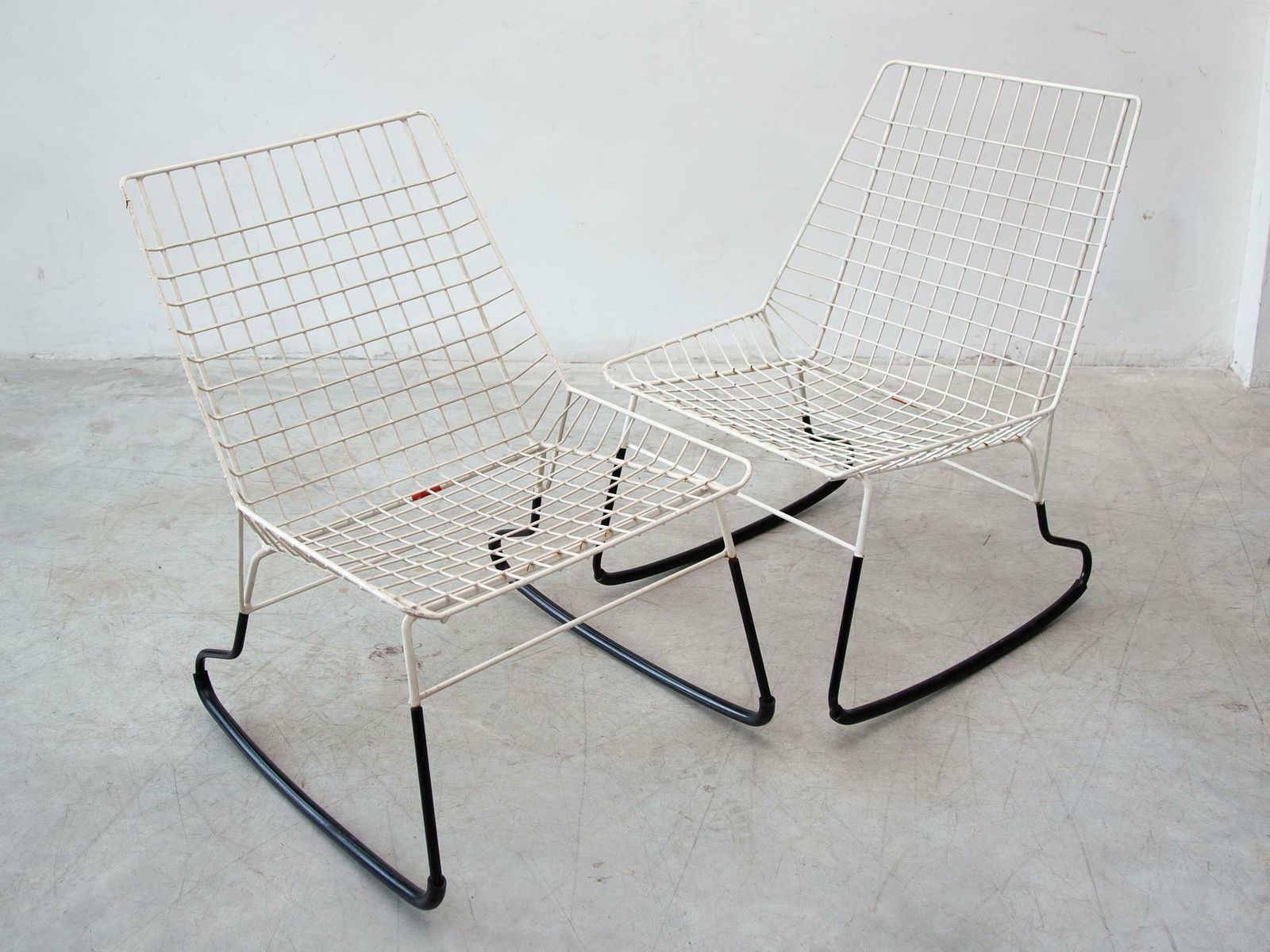 Furniture "Flamingo" Set Of Two Cees Braakman For Pastoe Rocking Chairs, 1950s photo