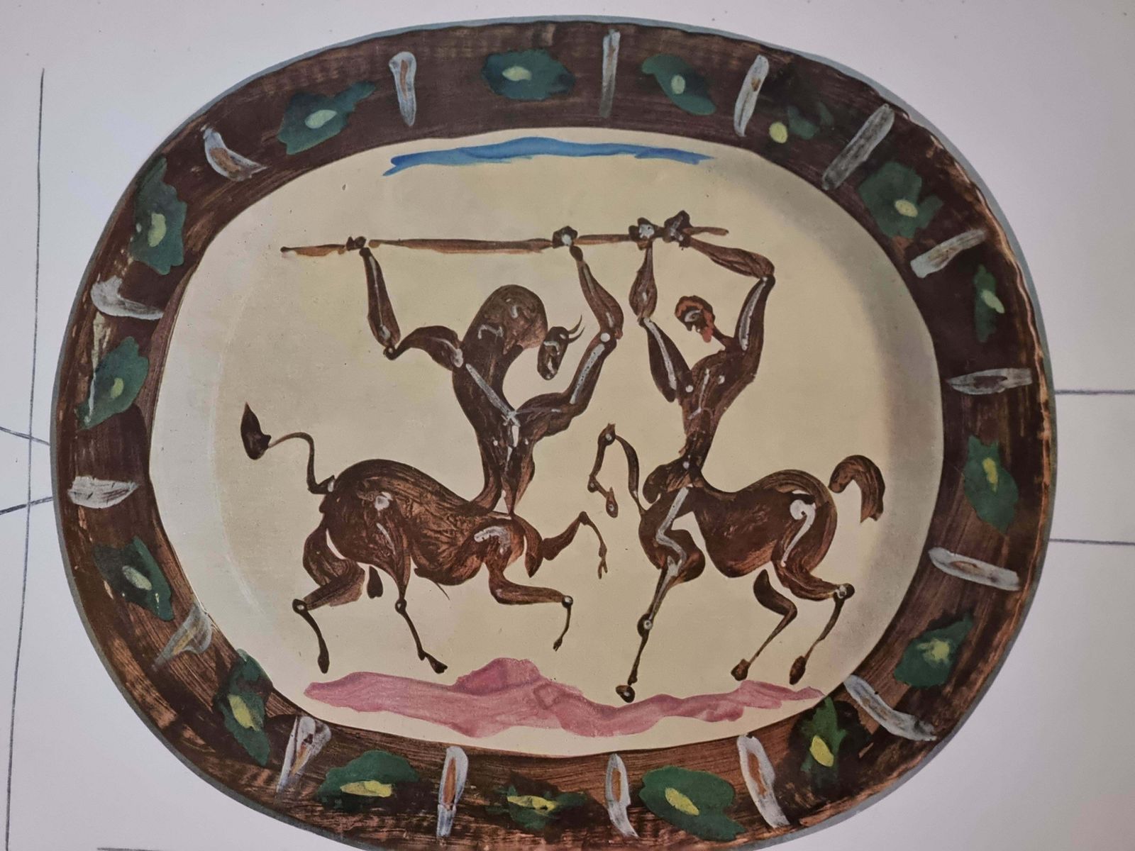 Albert Skira Print Of Battle Of Centaurs, Ceramic Plate, "Céramiques De Picasso" photo 234.0