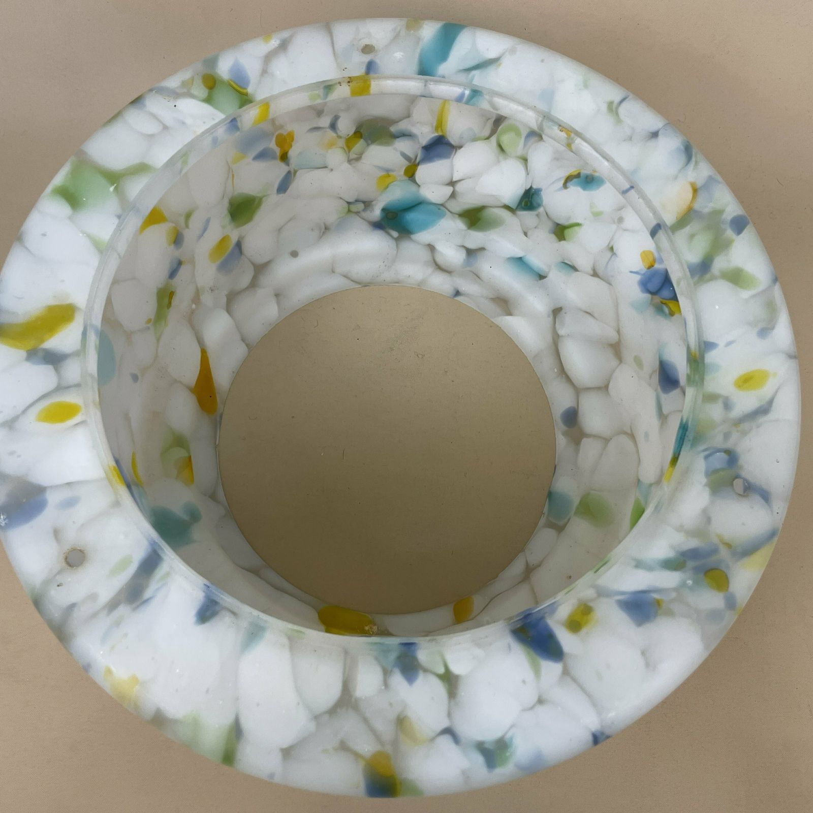 Glass Ceiling Lamp Shade White Speckled Lampshade Stain Glass Tiffany Style Lightshade Light Patterned Frosted Milky Pendant Art Deco photo 69.0