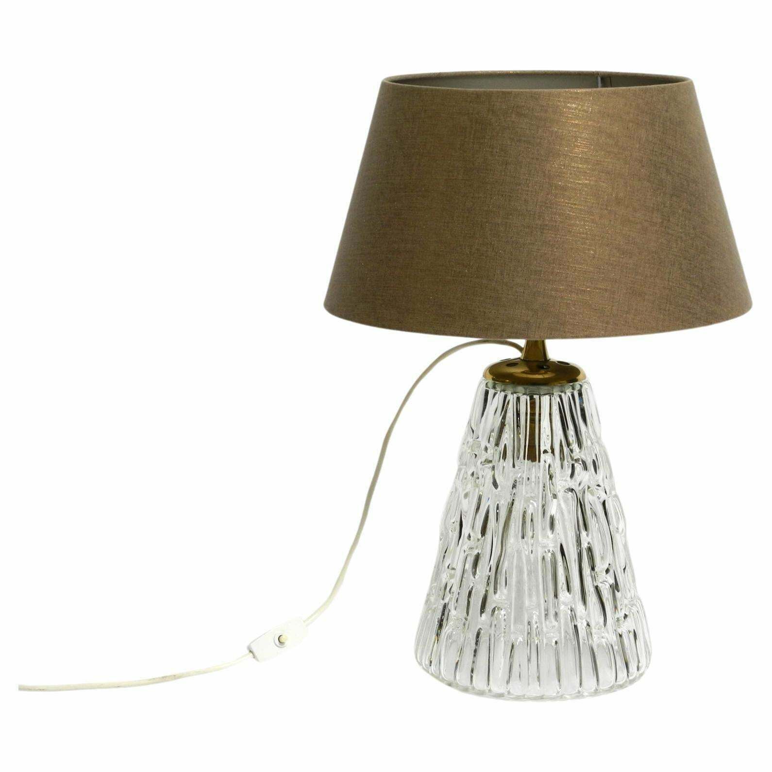 Heavy Large Mid Century Modern Glass Table Lamp By Rupert Nikoll Vienna Height