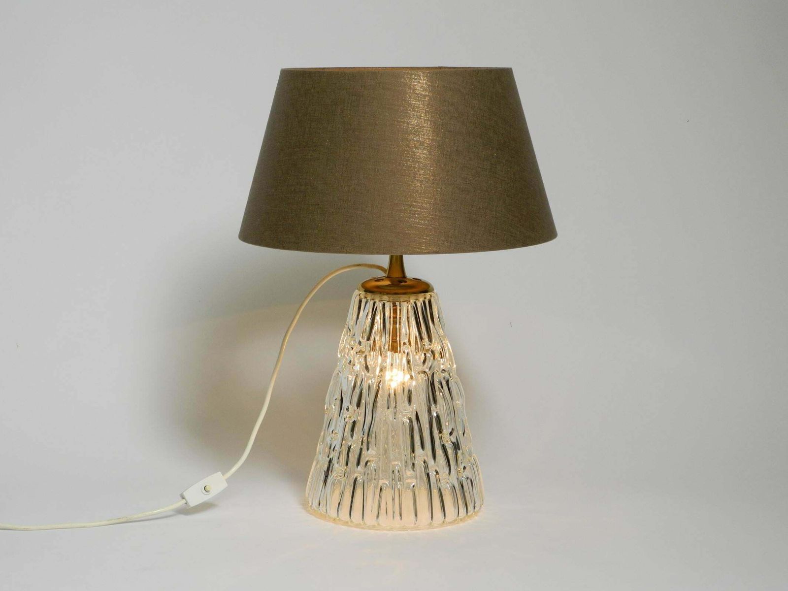 Heavy Large Mid Century Modern Glass Table Lamp By Rupert Nikoll Vienna Height photo for sale