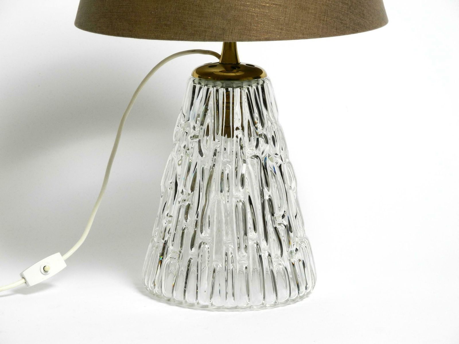 Heavy Large Mid Century Modern Glass Table Lamp By Rupert Nikoll Vienna Height photo 1259.0