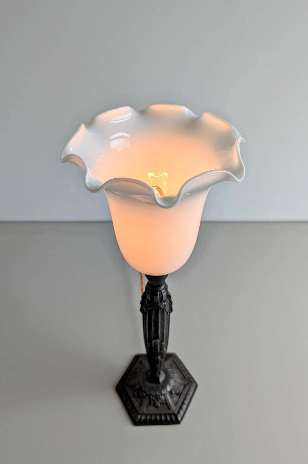Art Deco Vintage Table Lamp, Made In France, 1930's photo 165.0