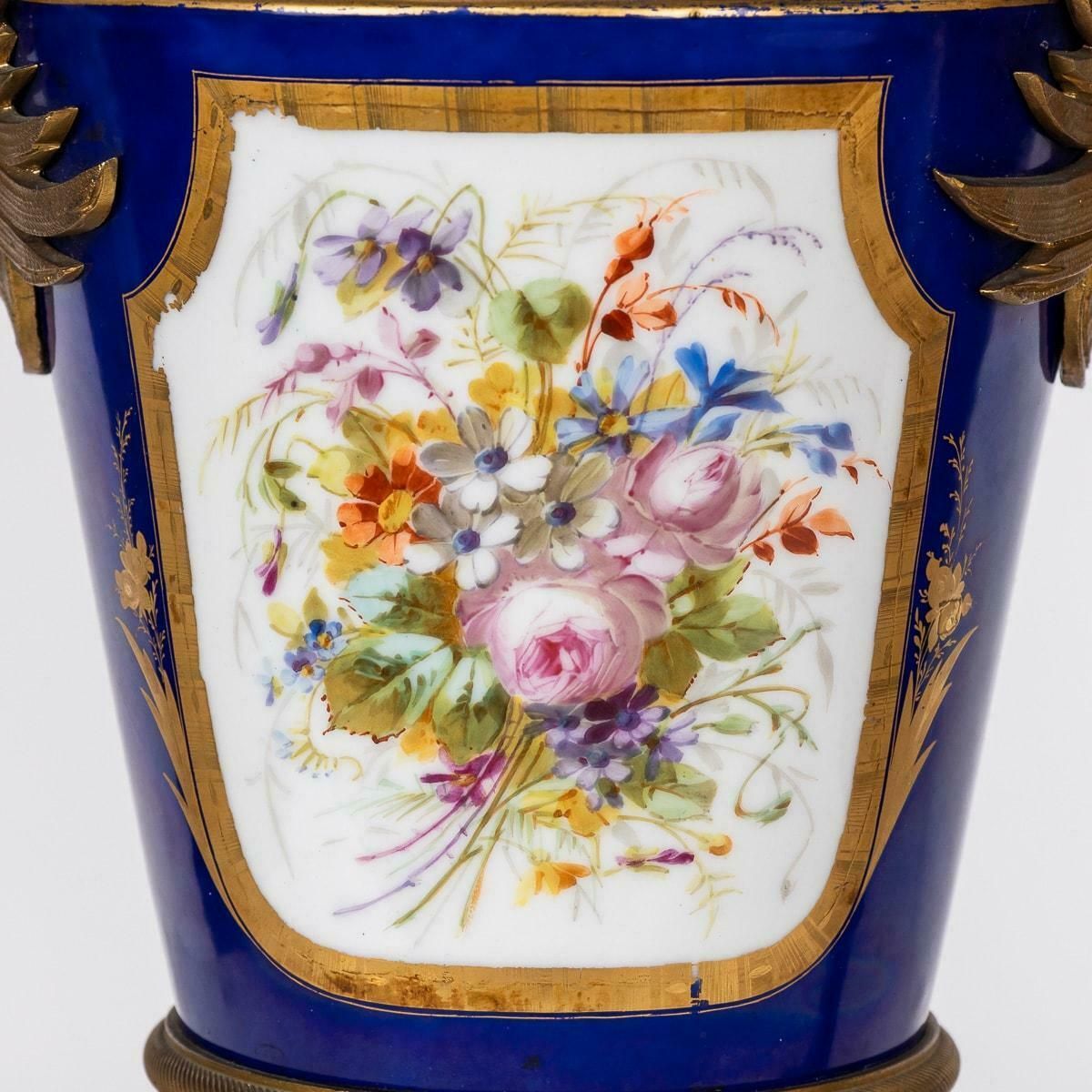 photo buy Antique 19th Century Sèvres Ormolu Mounted Vases With Covers C.1870