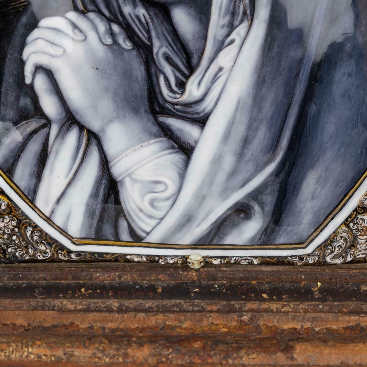 Antique 17th Century Limoge Signed Plaque Of A Madonna Praying photo 5995.0