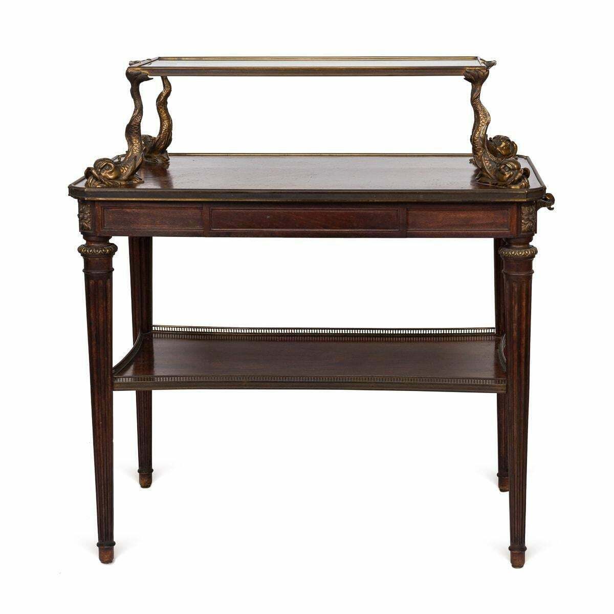 19th Century French Louis XV Style Ormolu Mounted Tea Table & Tray C.1880 photo for sale