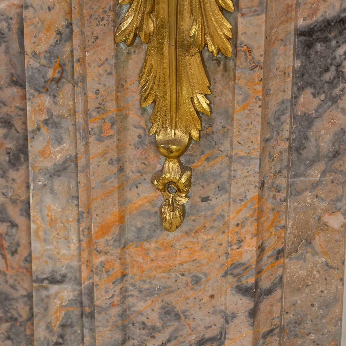 photo buy Antique 19th Century French Ormolu Mounted Caravaggio Marble Fireplace C.1880