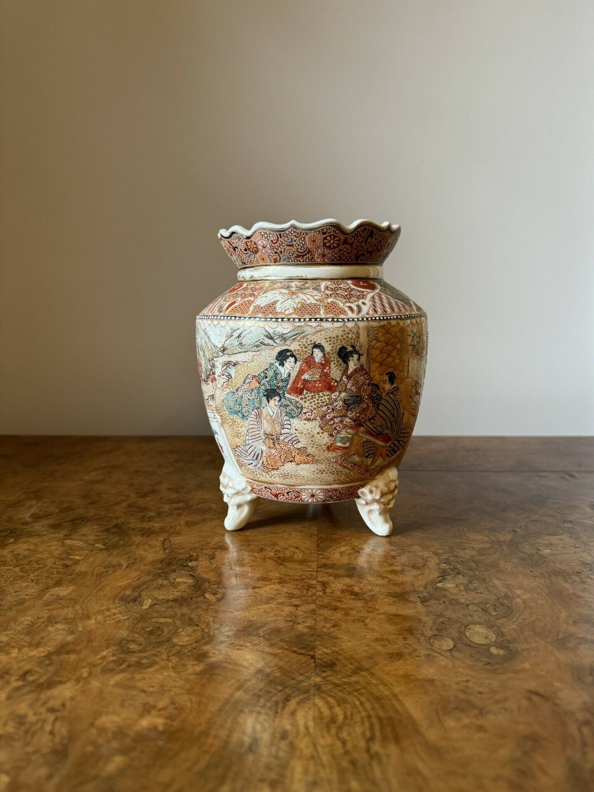 Quality Antique Japanese Satsuma Jardiniere