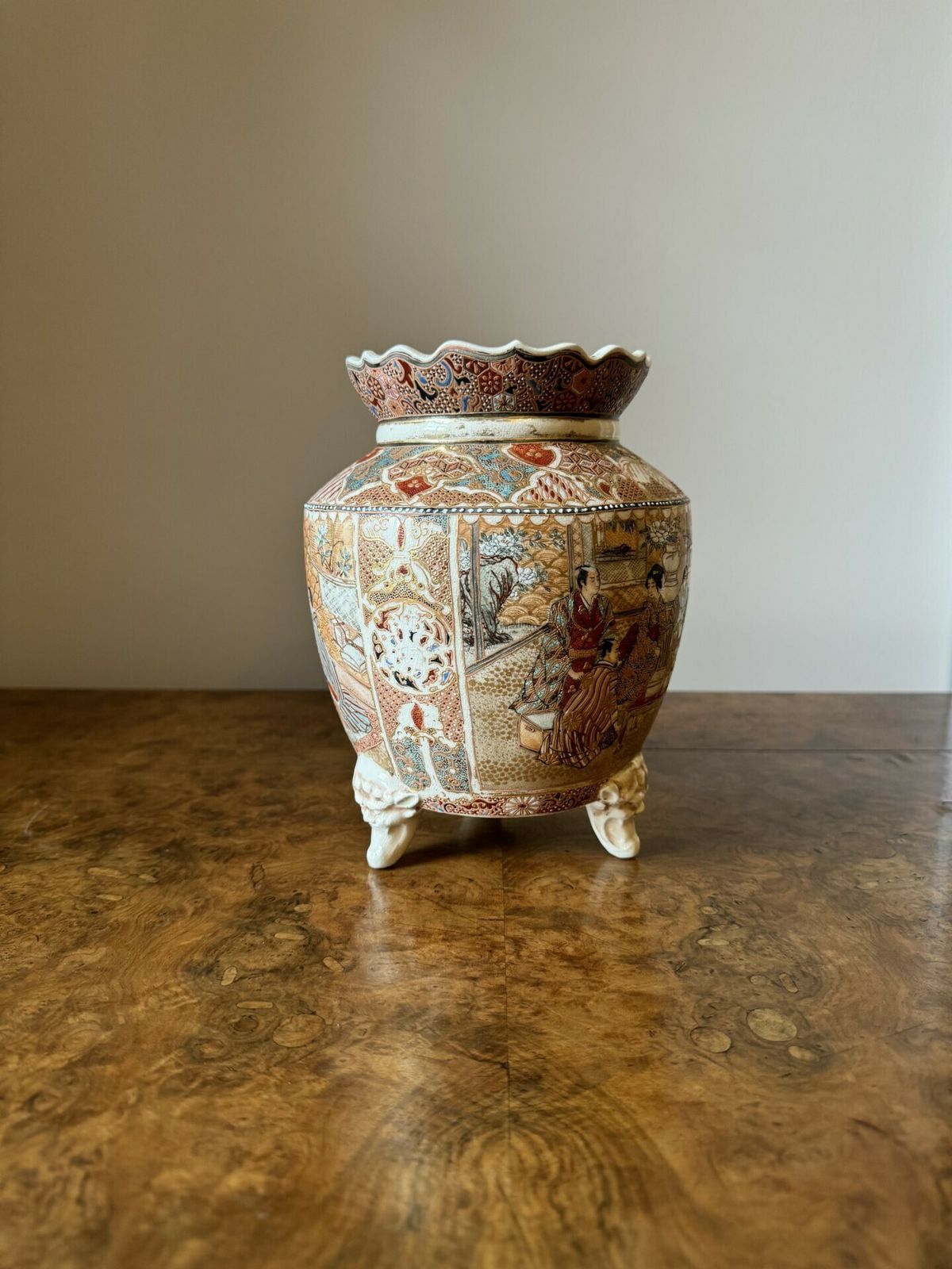 Quality Antique Japanese Satsuma Jardiniere photo furniture